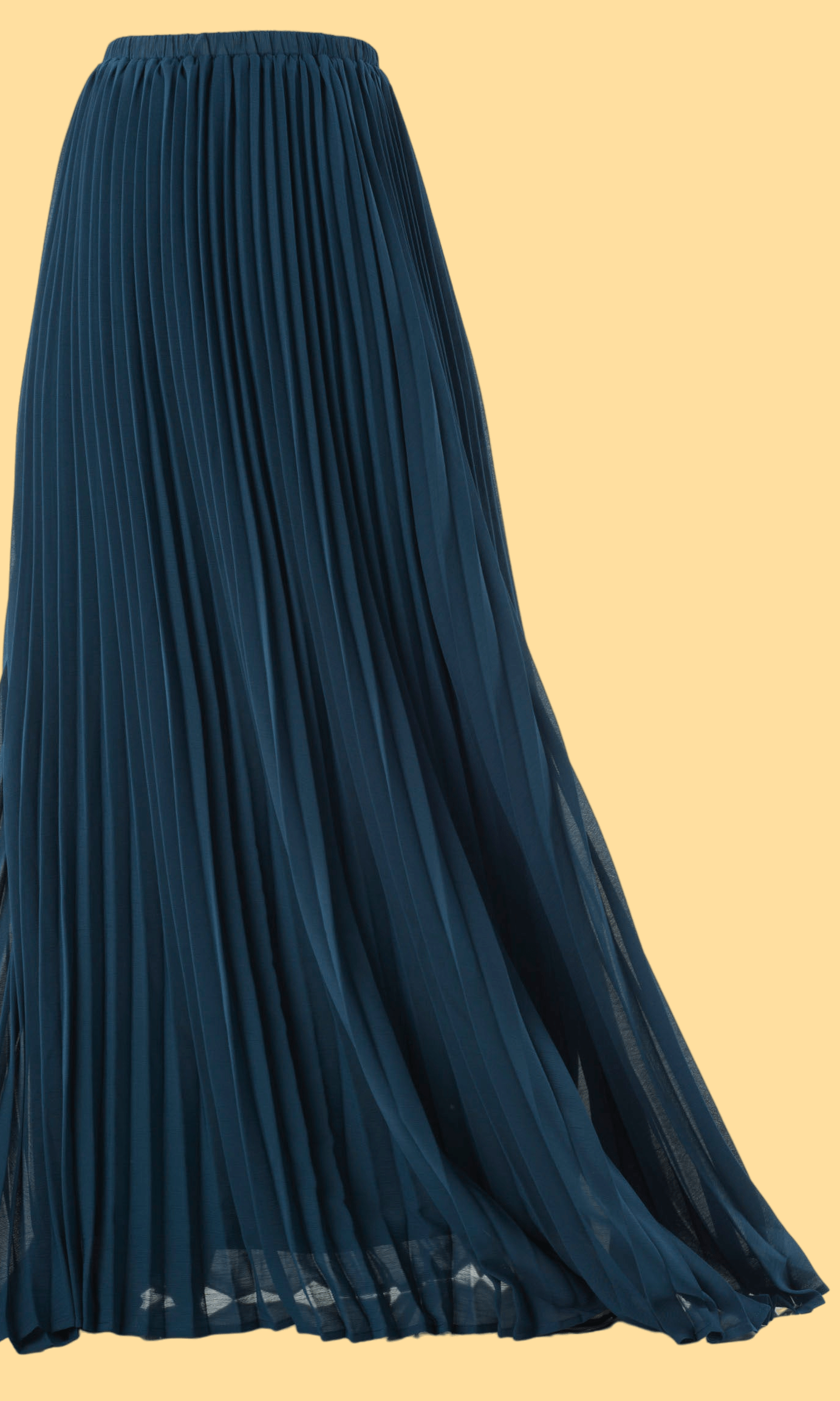 Teal pleated Maxi Skirt Kabayare