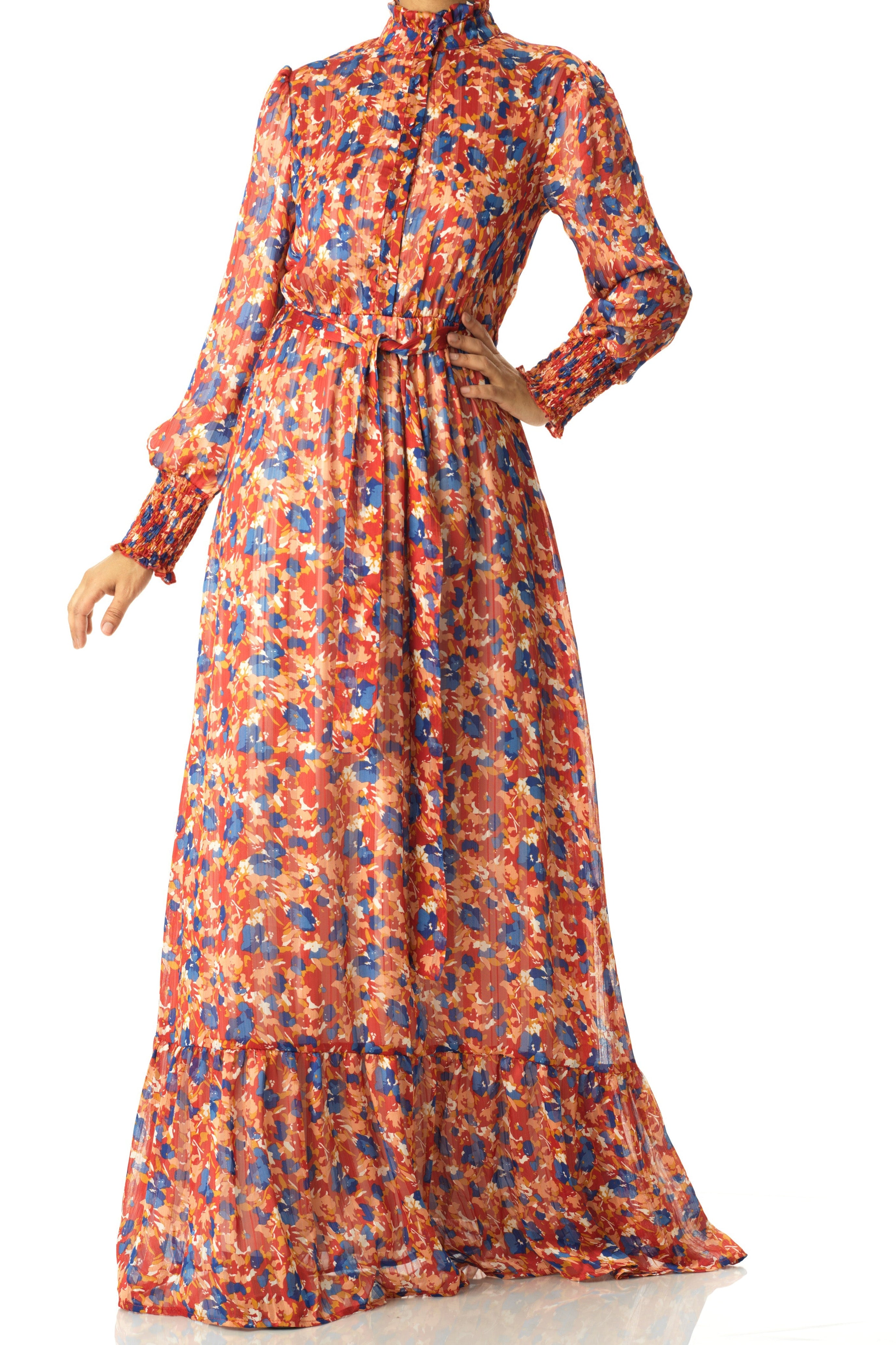 The Beautiful blossom chiffon maxi dress Kabayare