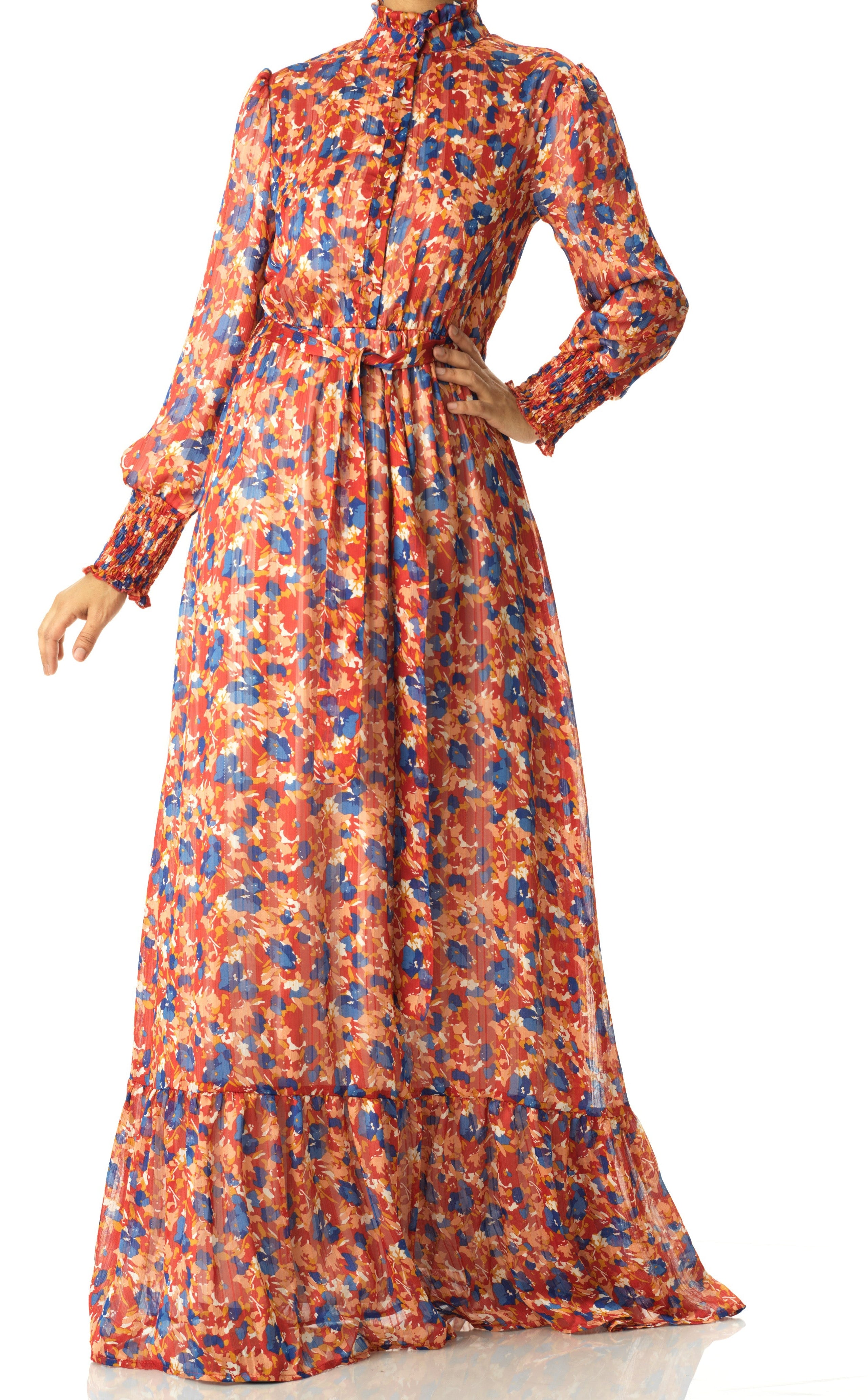 The Beautiful blossom chiffon maxi dress Kabayare