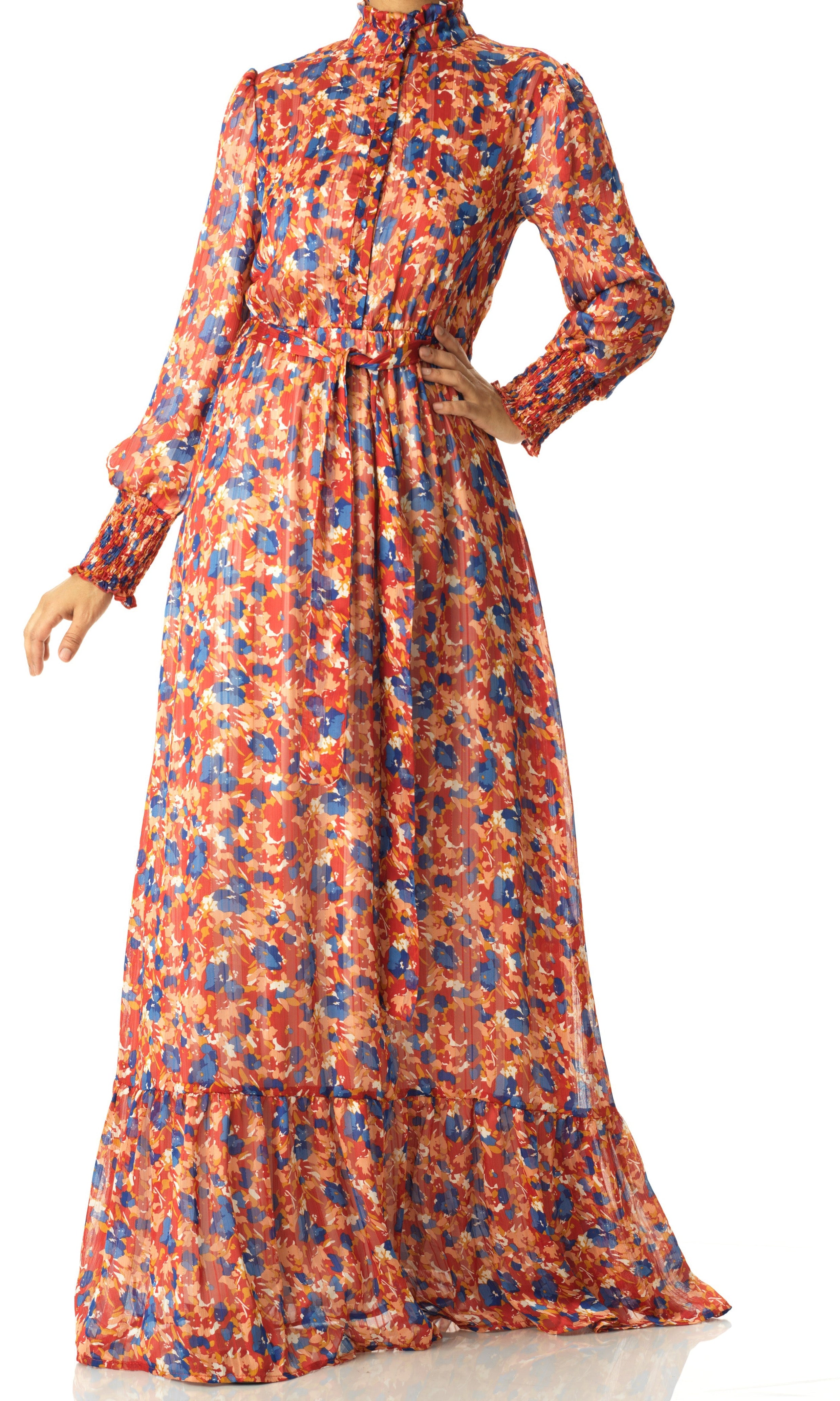 The Beautiful blossom chiffon maxi dress Kabayare