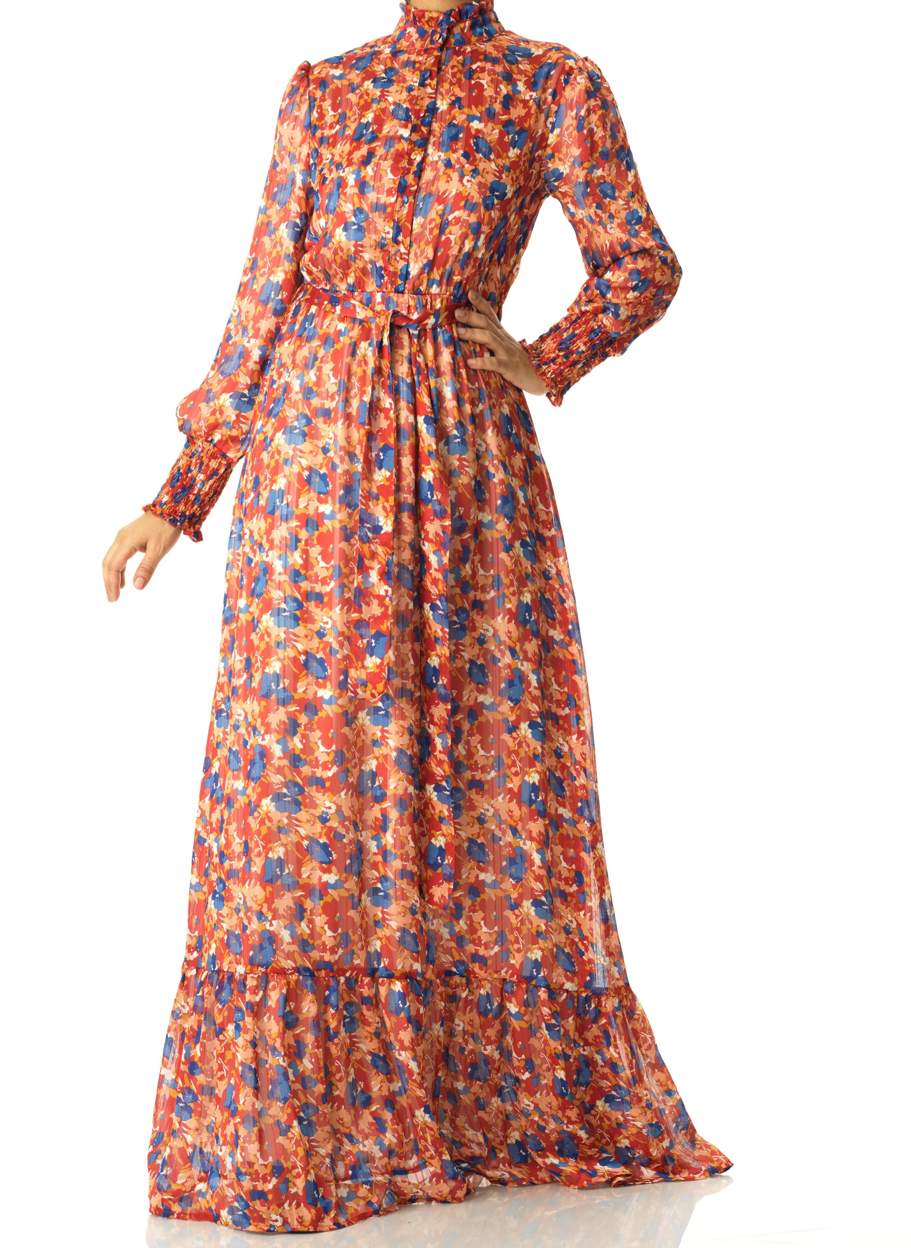 The Beautiful blossom chiffon maxi dress Kabayare