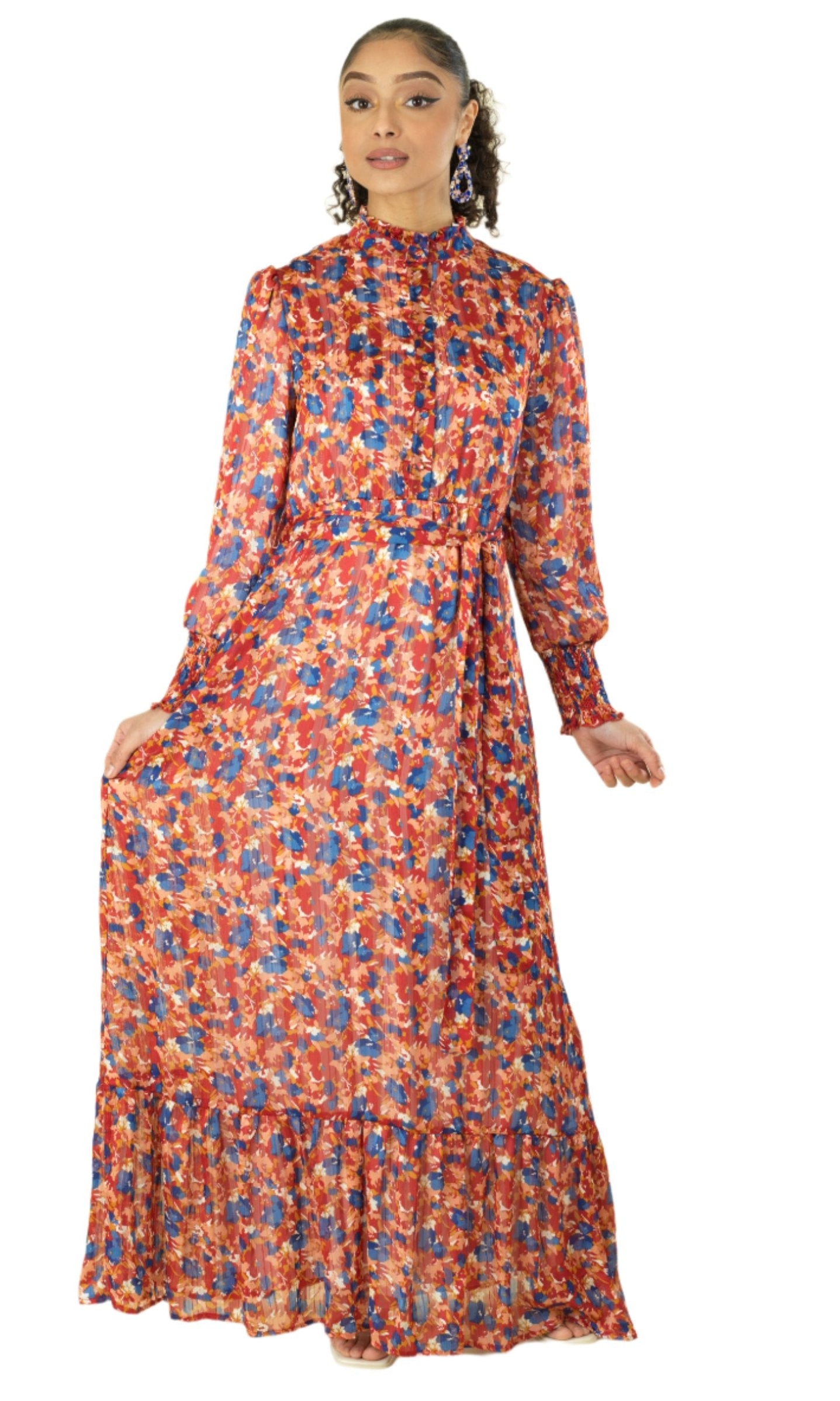 The Beautiful blossom chiffon maxi dress Kabayare