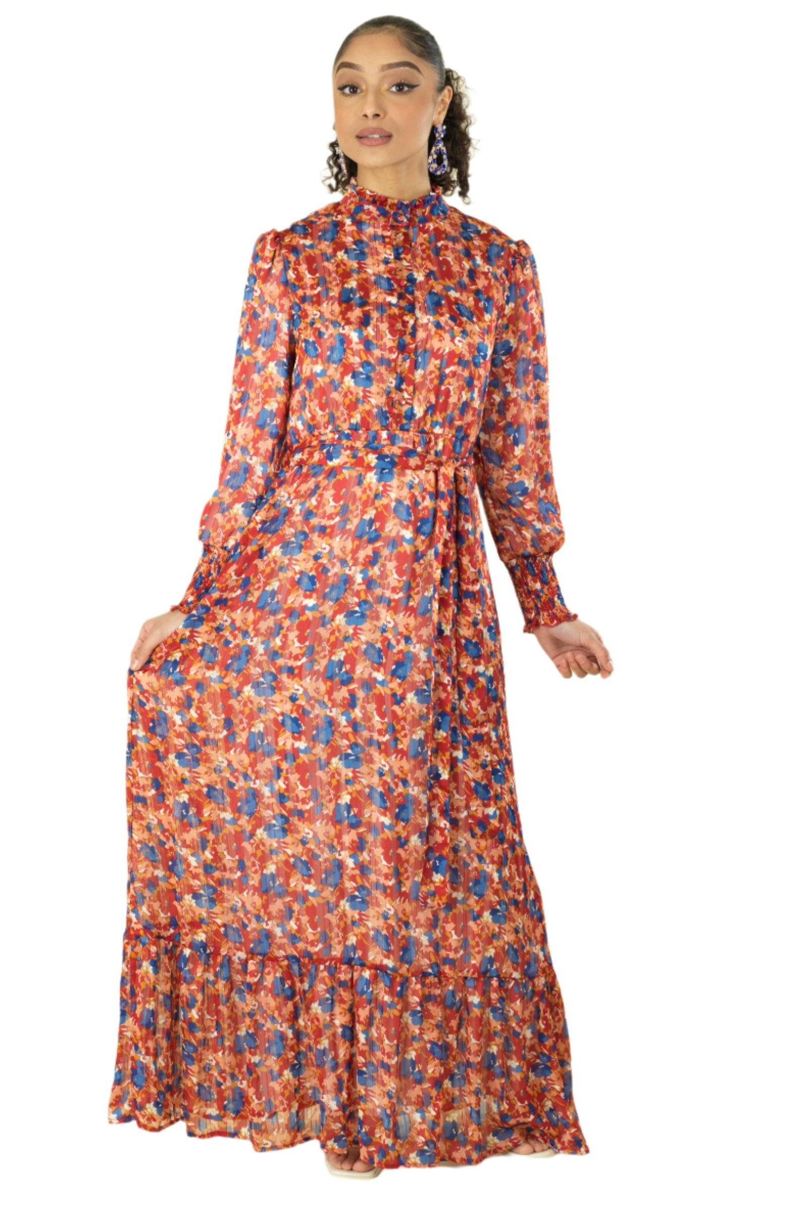 The Beautiful blossom chiffon maxi dress Kabayare