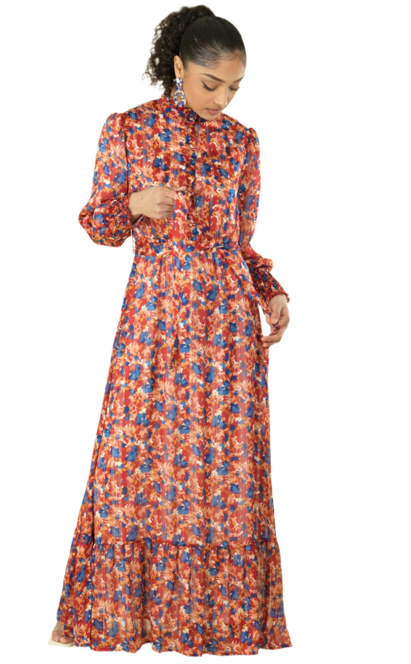The Beautiful blossom chiffon maxi dress Kabayare