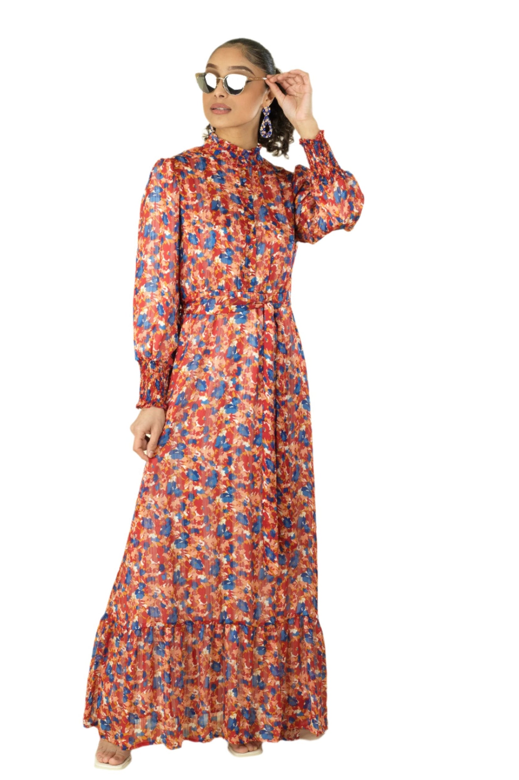 The Beautiful blossom chiffon maxi dress Kabayare