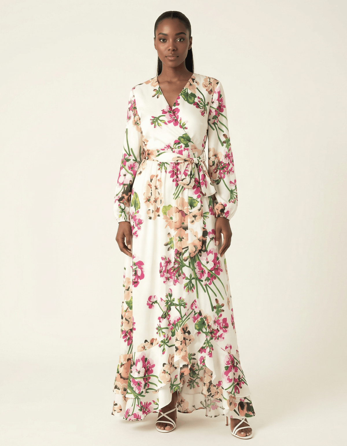 The Perfect mix of satin fabric and floral print Kabayare