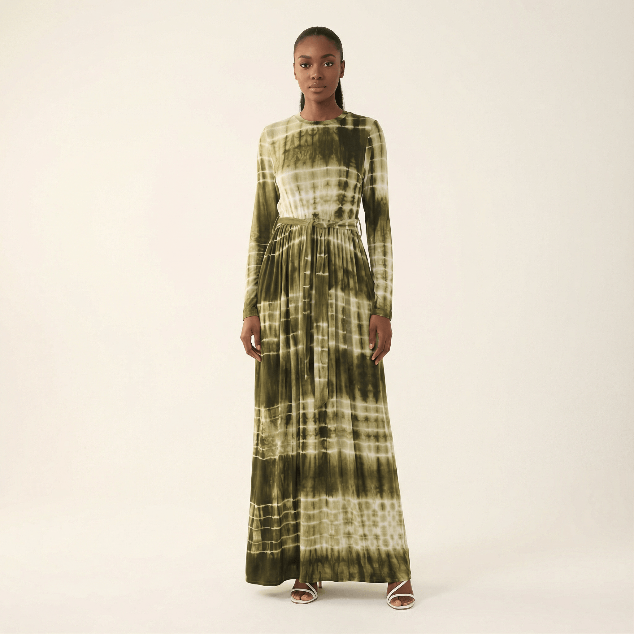 Tie dye Long sleeve maxi dress Kabayare