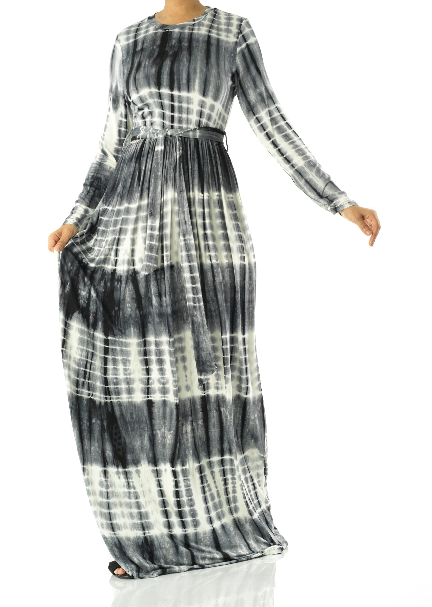 Tie dye Long sleeve maxi dress Kabayare