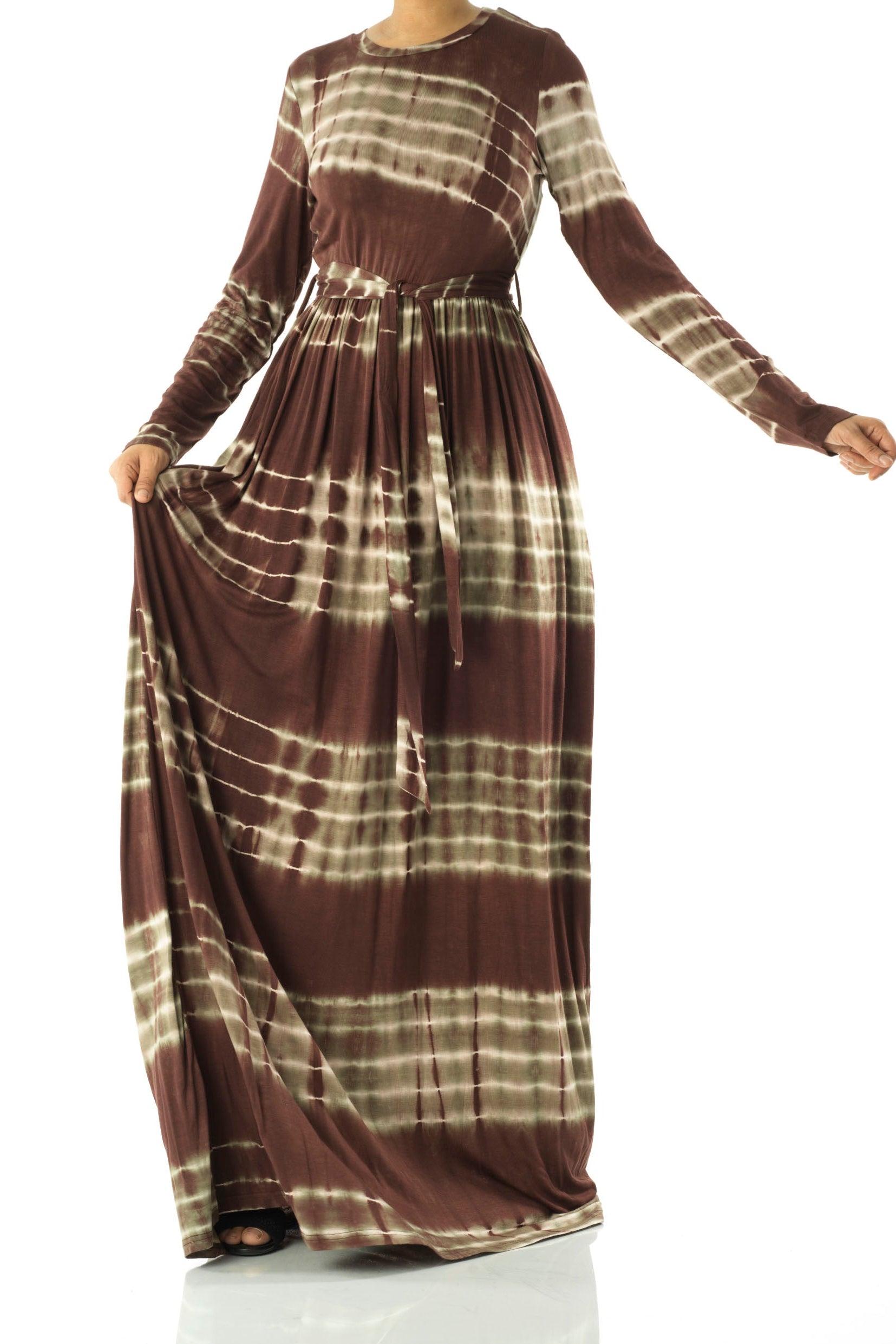 Tie dye Long sleeve maxi dress Kabayare