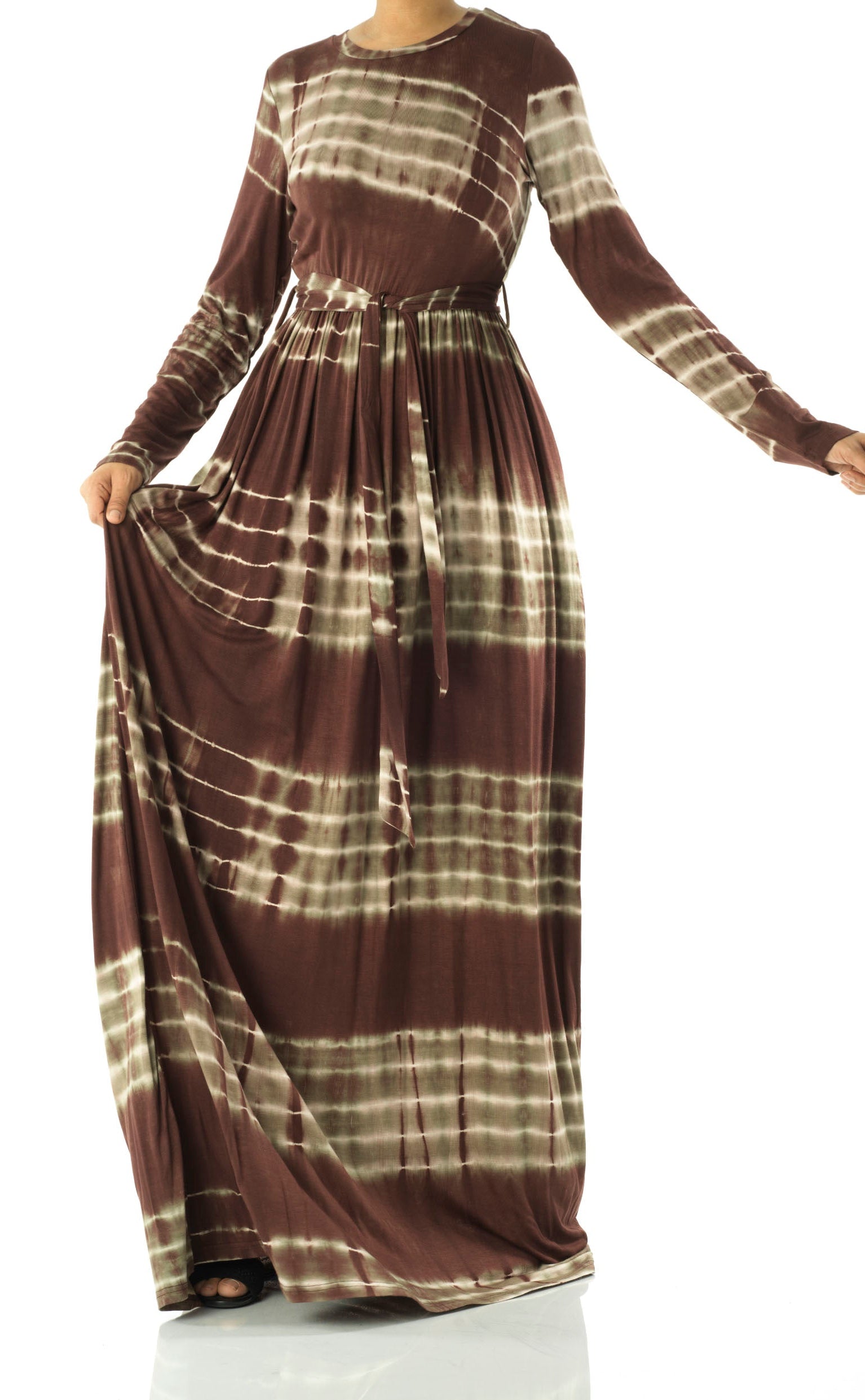 Tie dye Long sleeve maxi dress Kabayare
