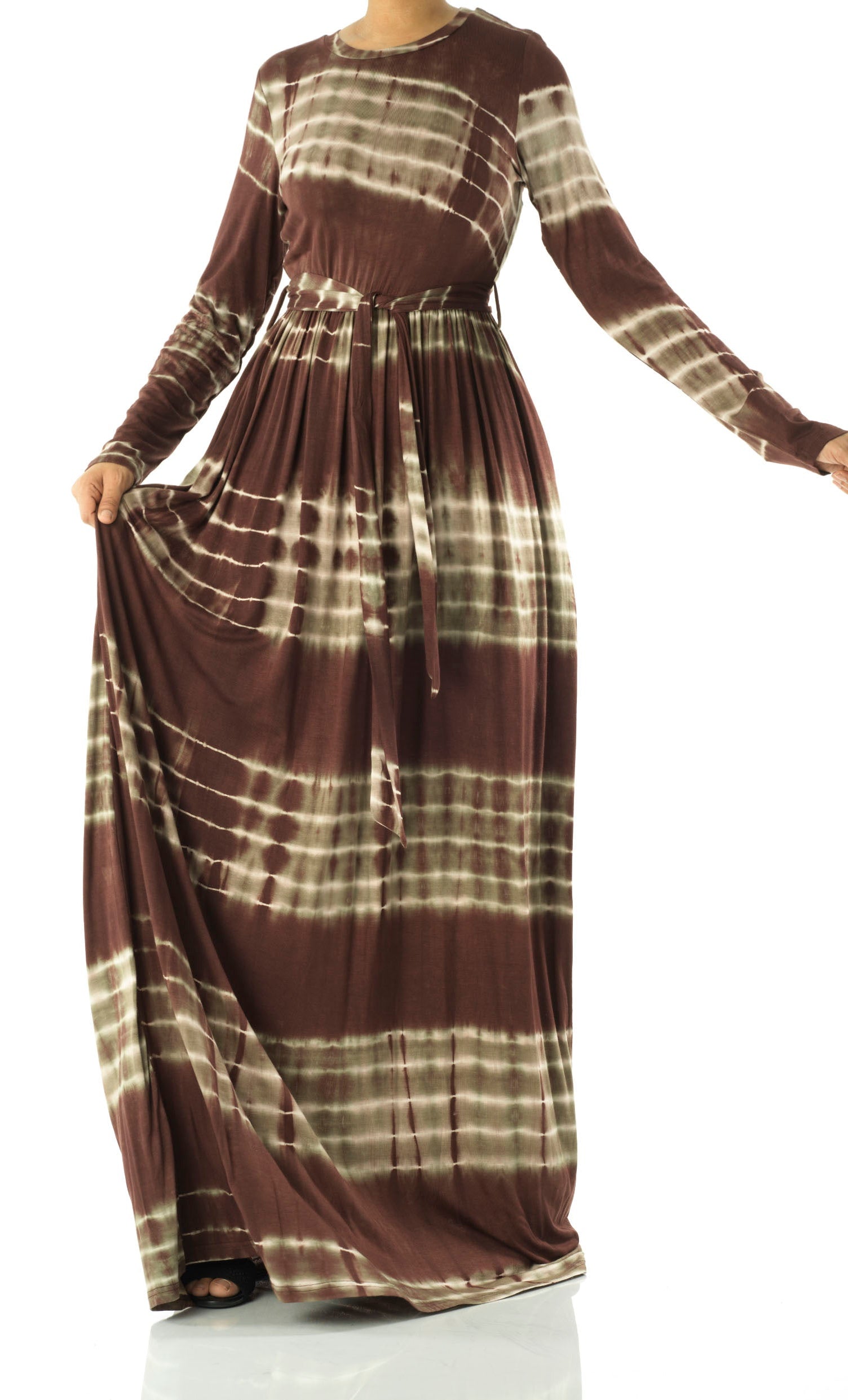Tie dye Long sleeve maxi dress Kabayare
