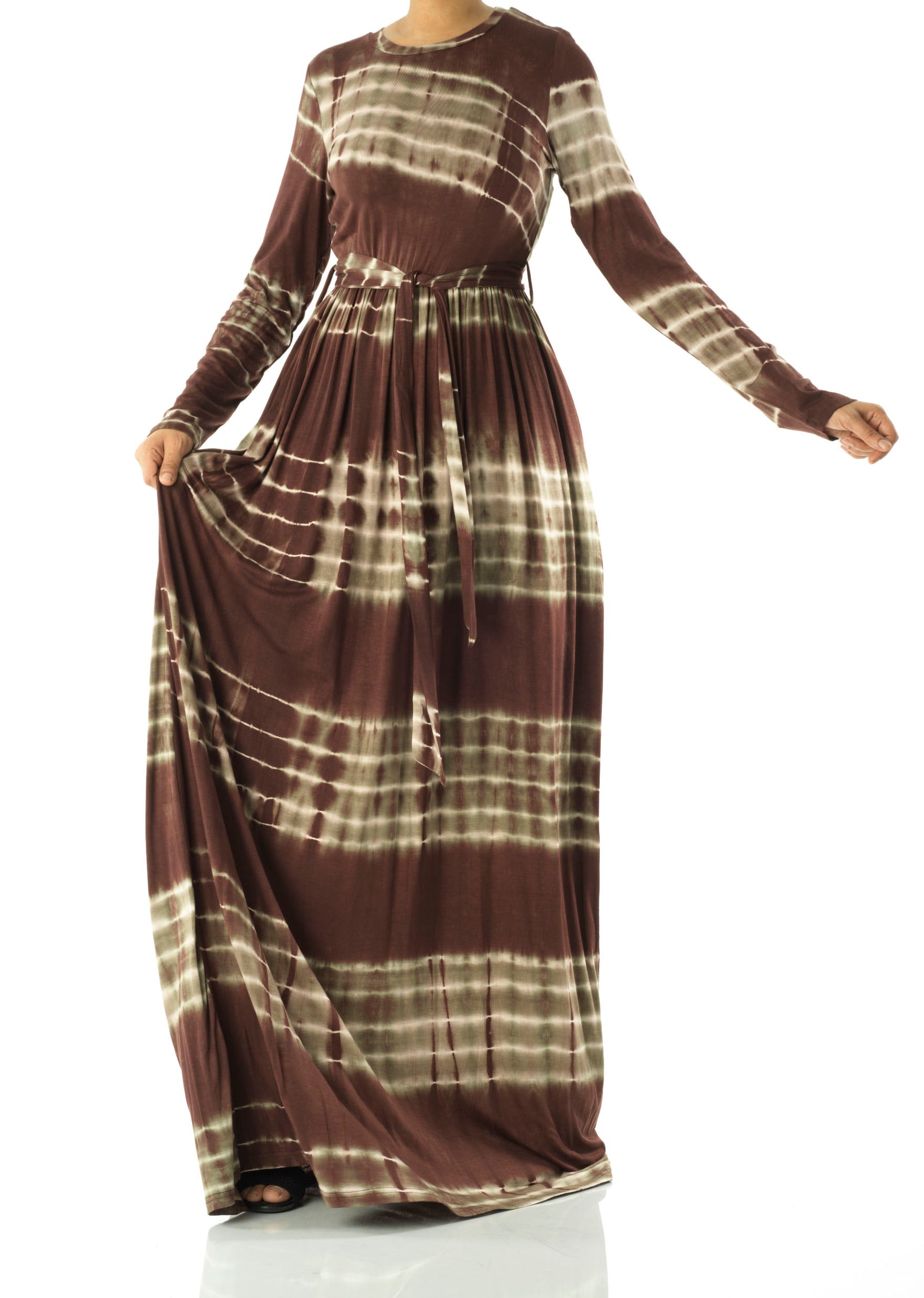 Tie dye Long sleeve maxi dress Kabayare