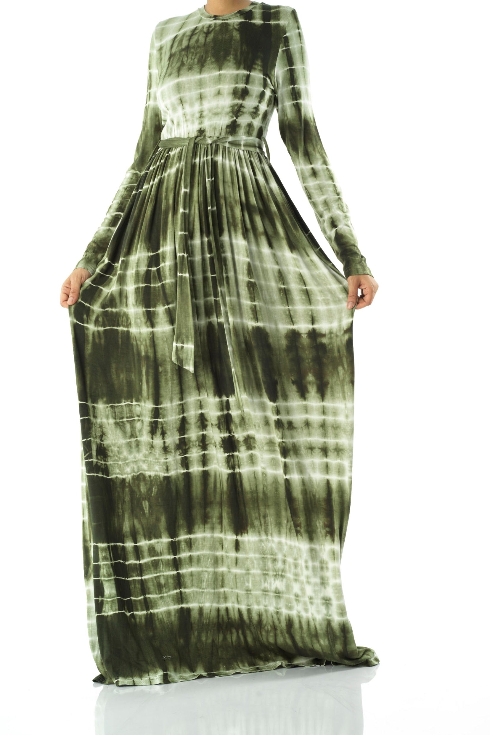 Tie dye Long sleeve maxi dress Kabayare