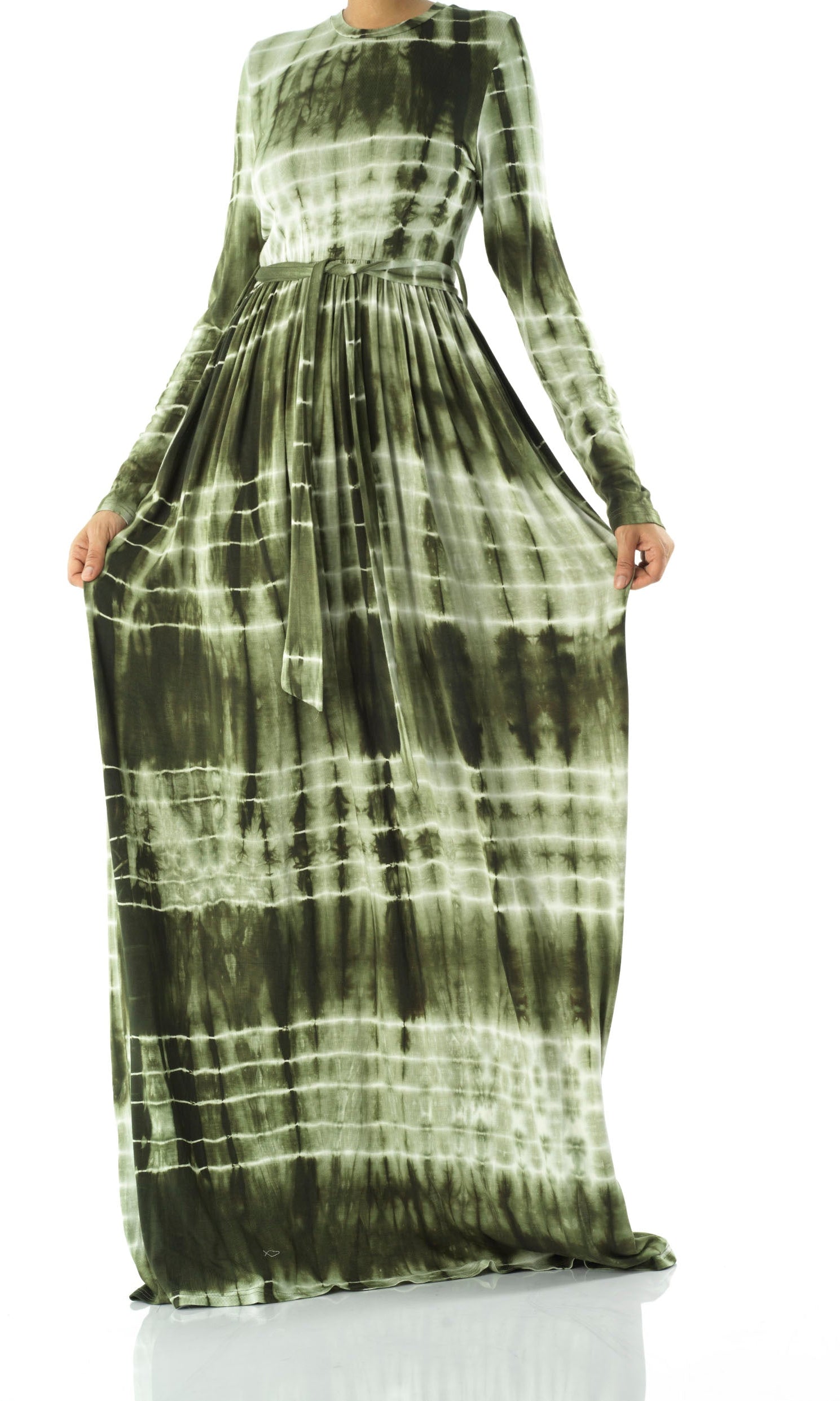 Tie dye Long sleeve maxi dress Kabayare