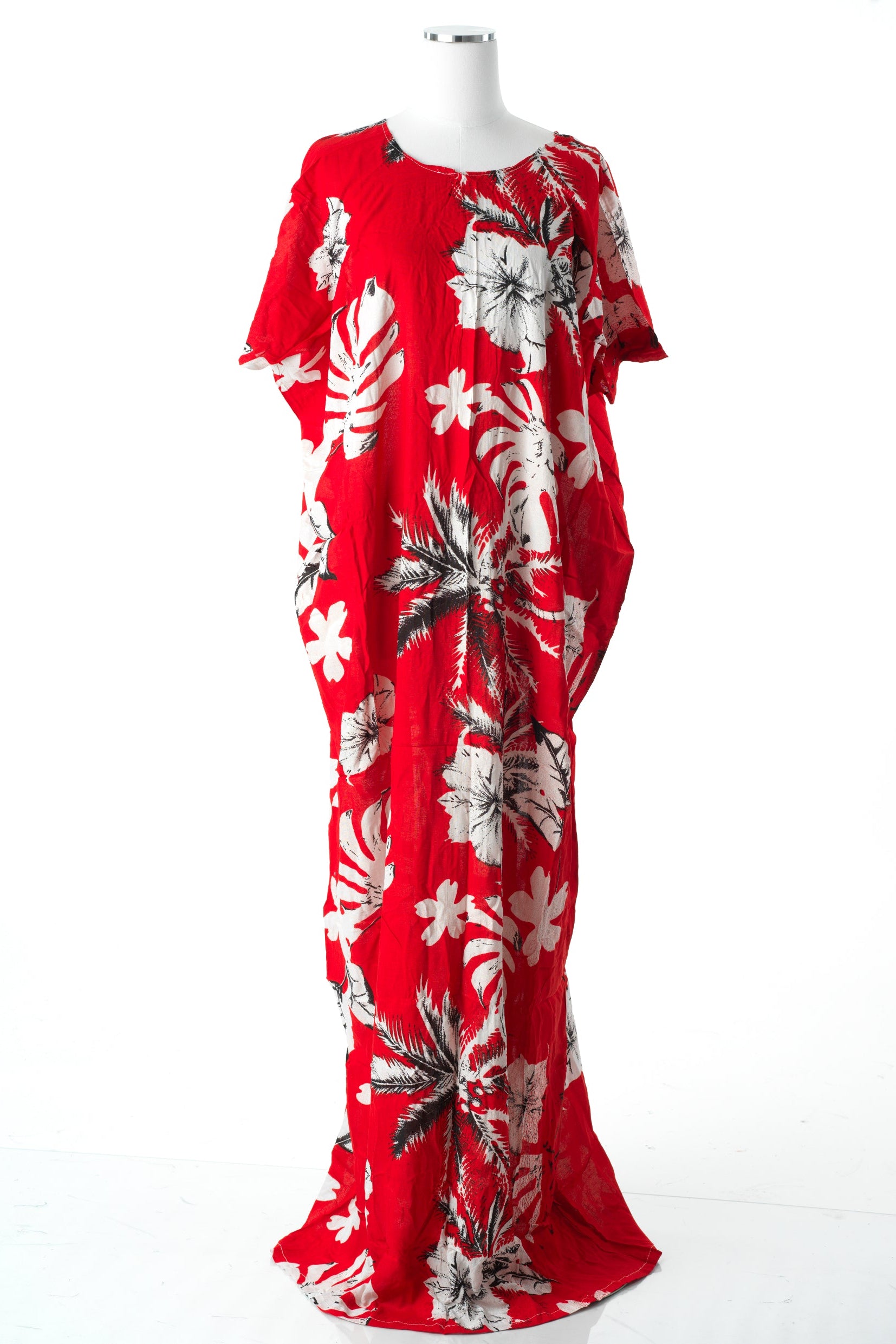 tropical red print bati dress Kabayare