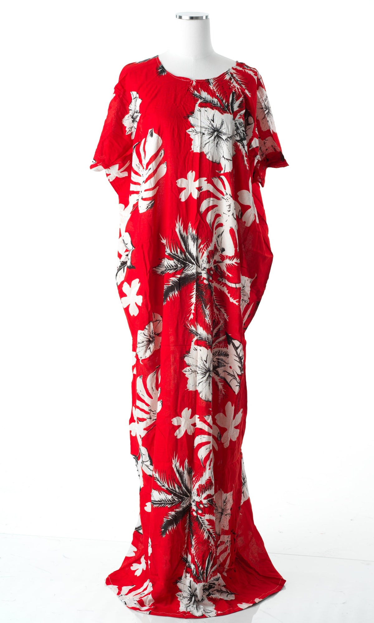 tropical red print bati dress Kabayare