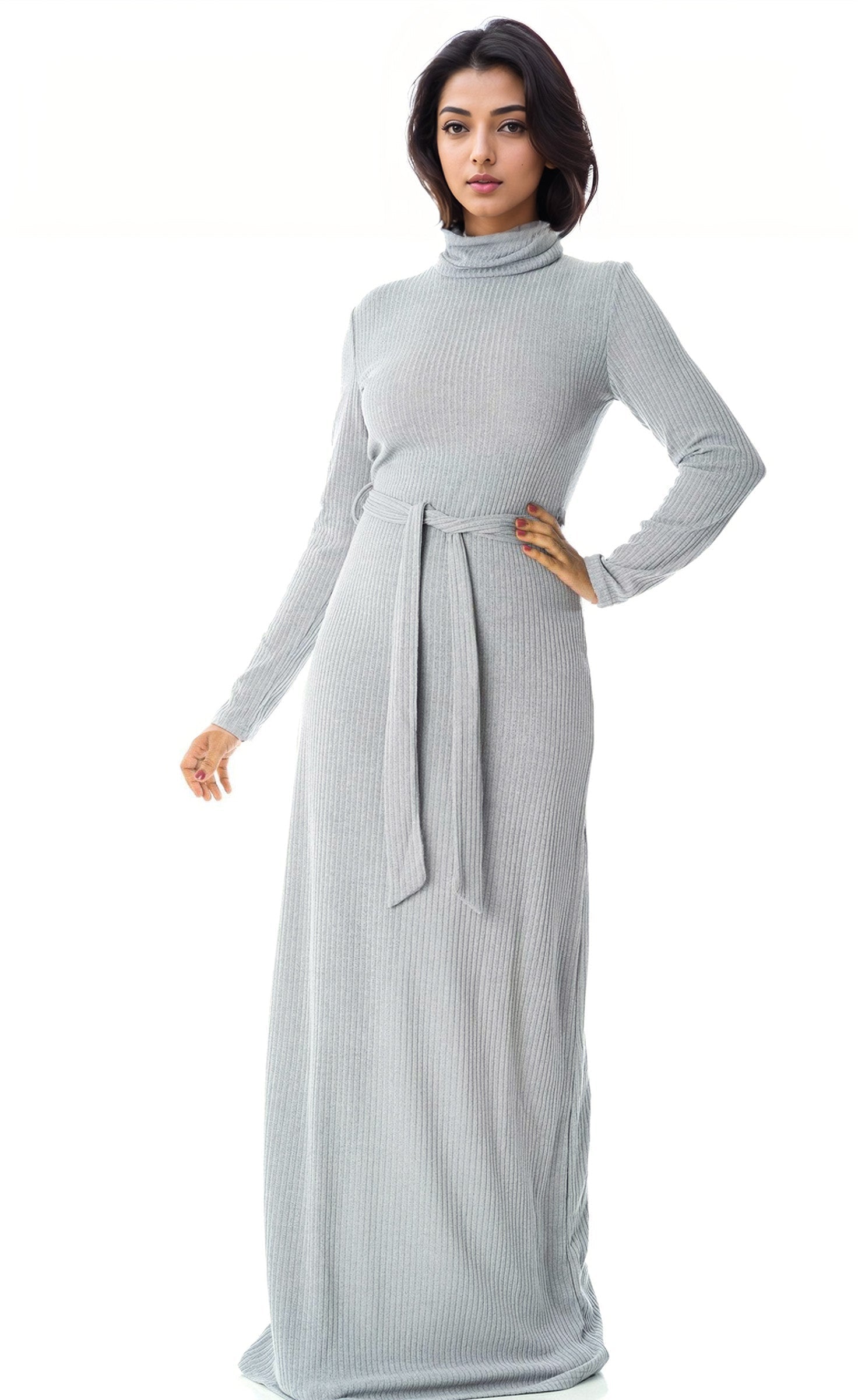 Turtleneck ribbed maxi dress Kabayare