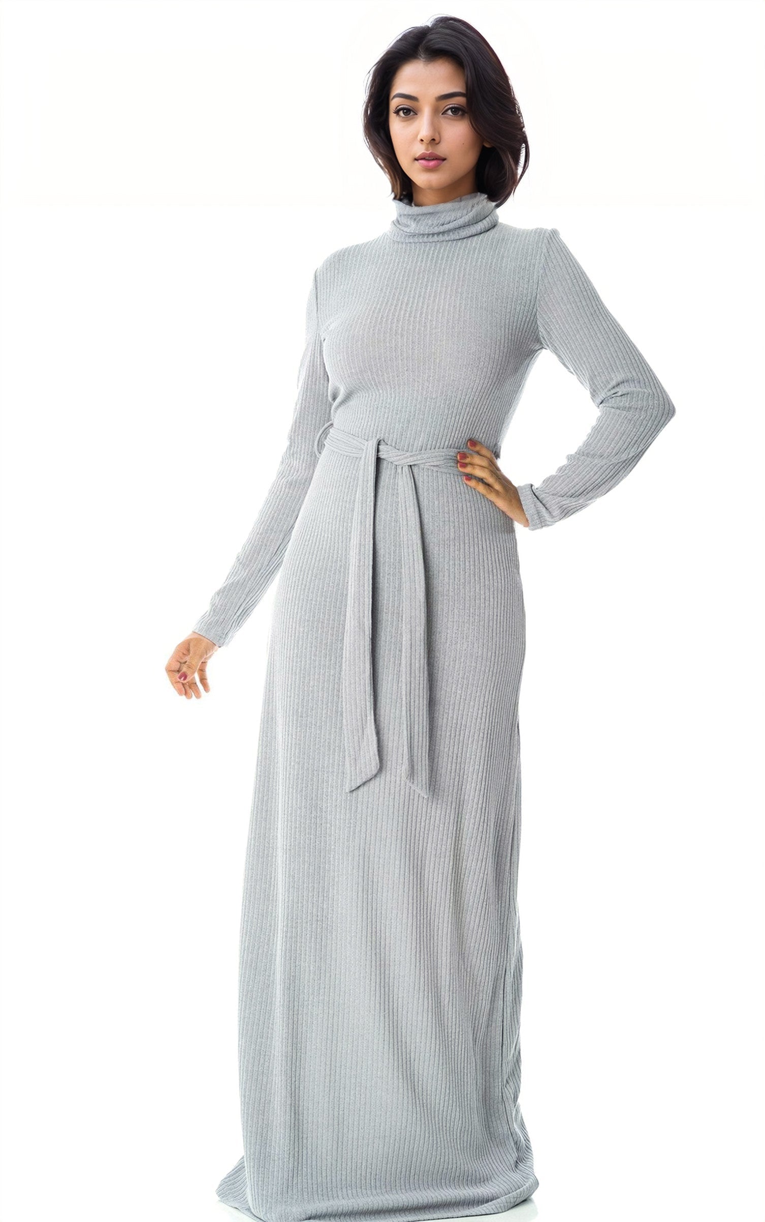 Turtleneck ribbed maxi dress Kabayare