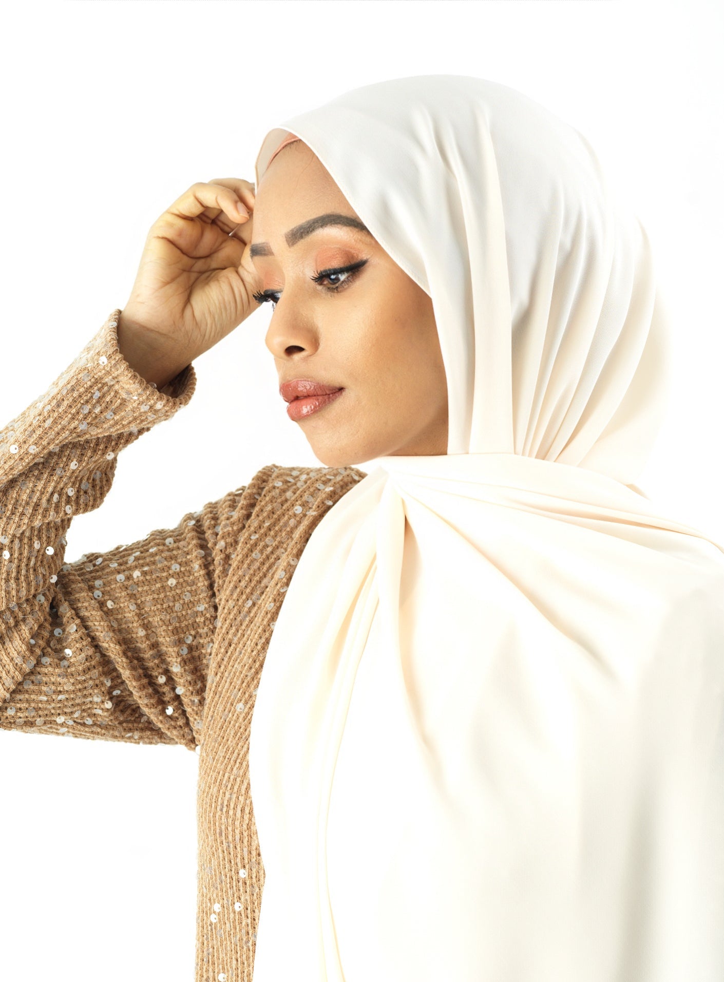 Vanilla Korean Chiffon hijab Kabayare