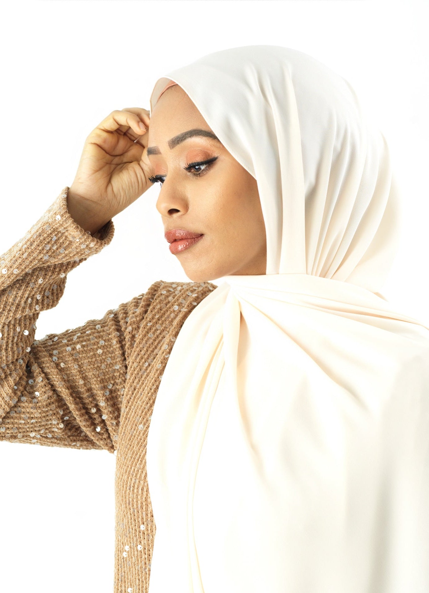 Vanilla Korean Chiffon hijab Kabayare