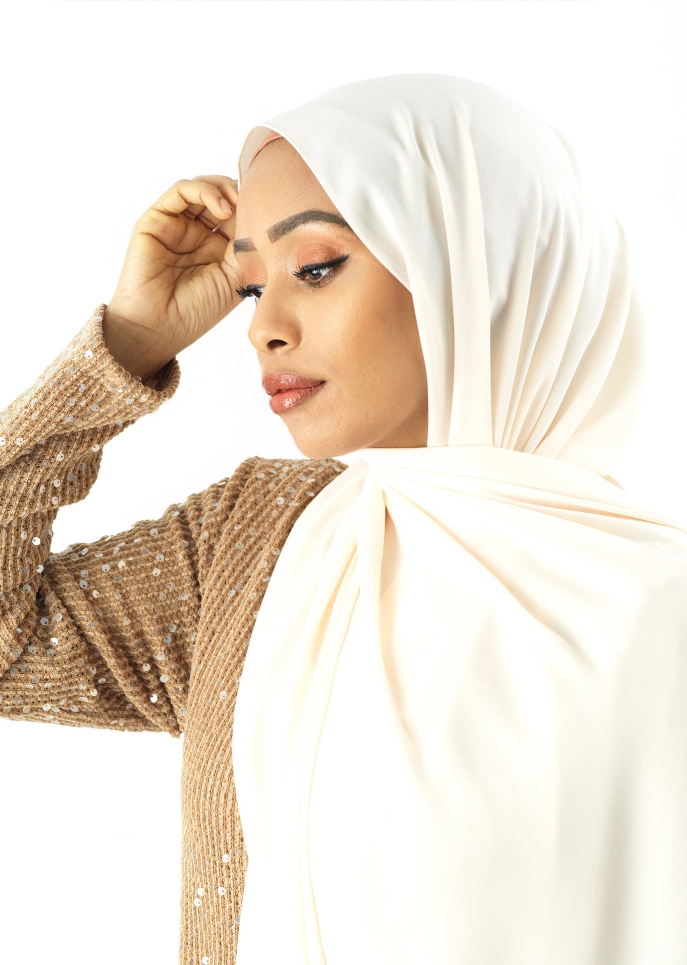 Vanilla Korean Chiffon hijab Kabayare