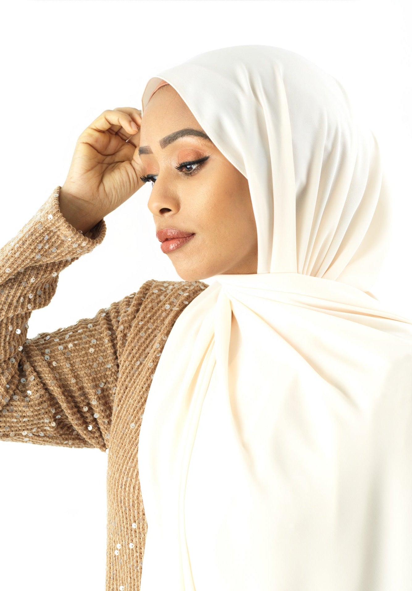 Vanilla Korean Chiffon hijab Kabayare