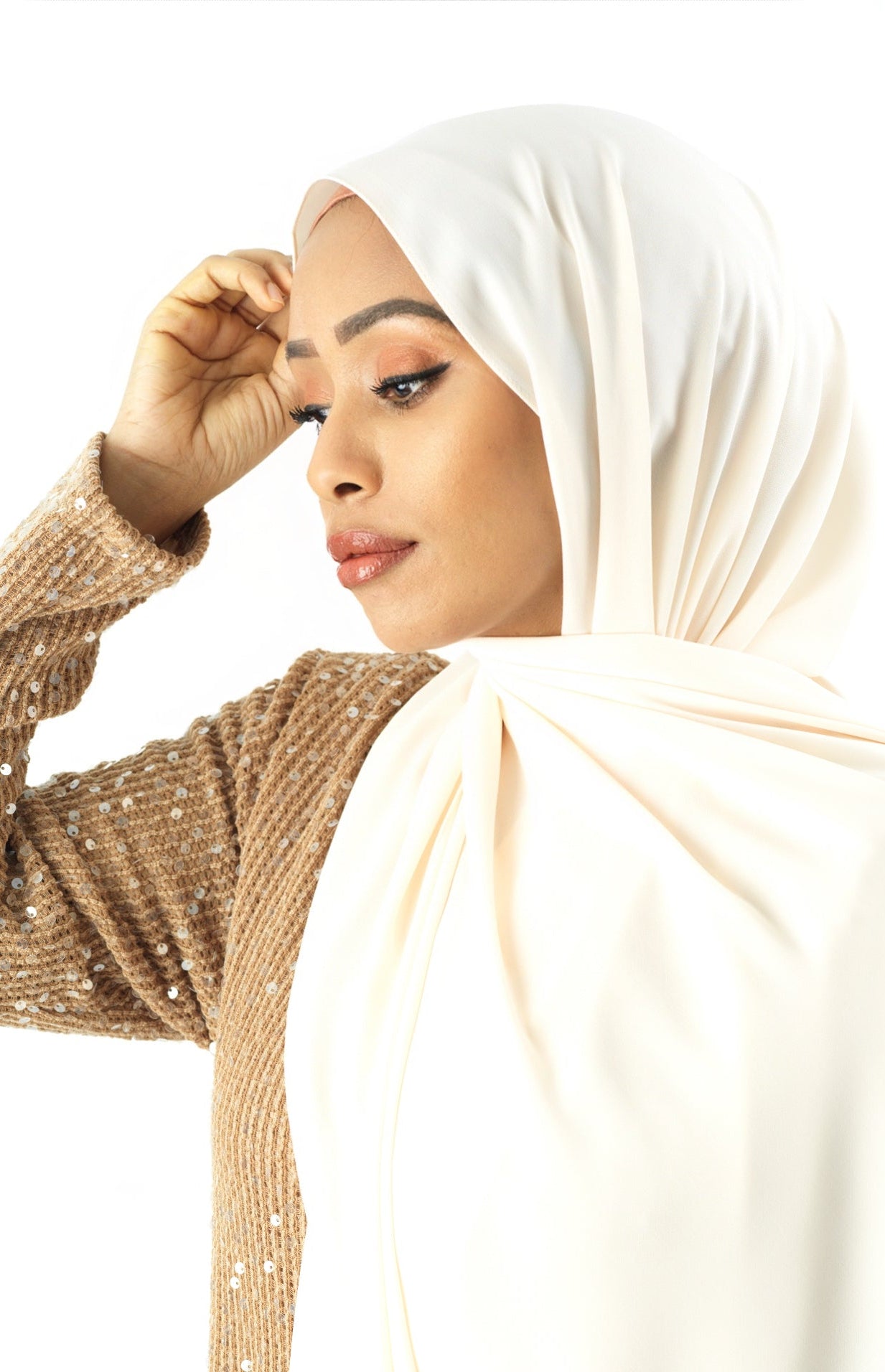 Vanilla Korean Chiffon hijab Kabayare