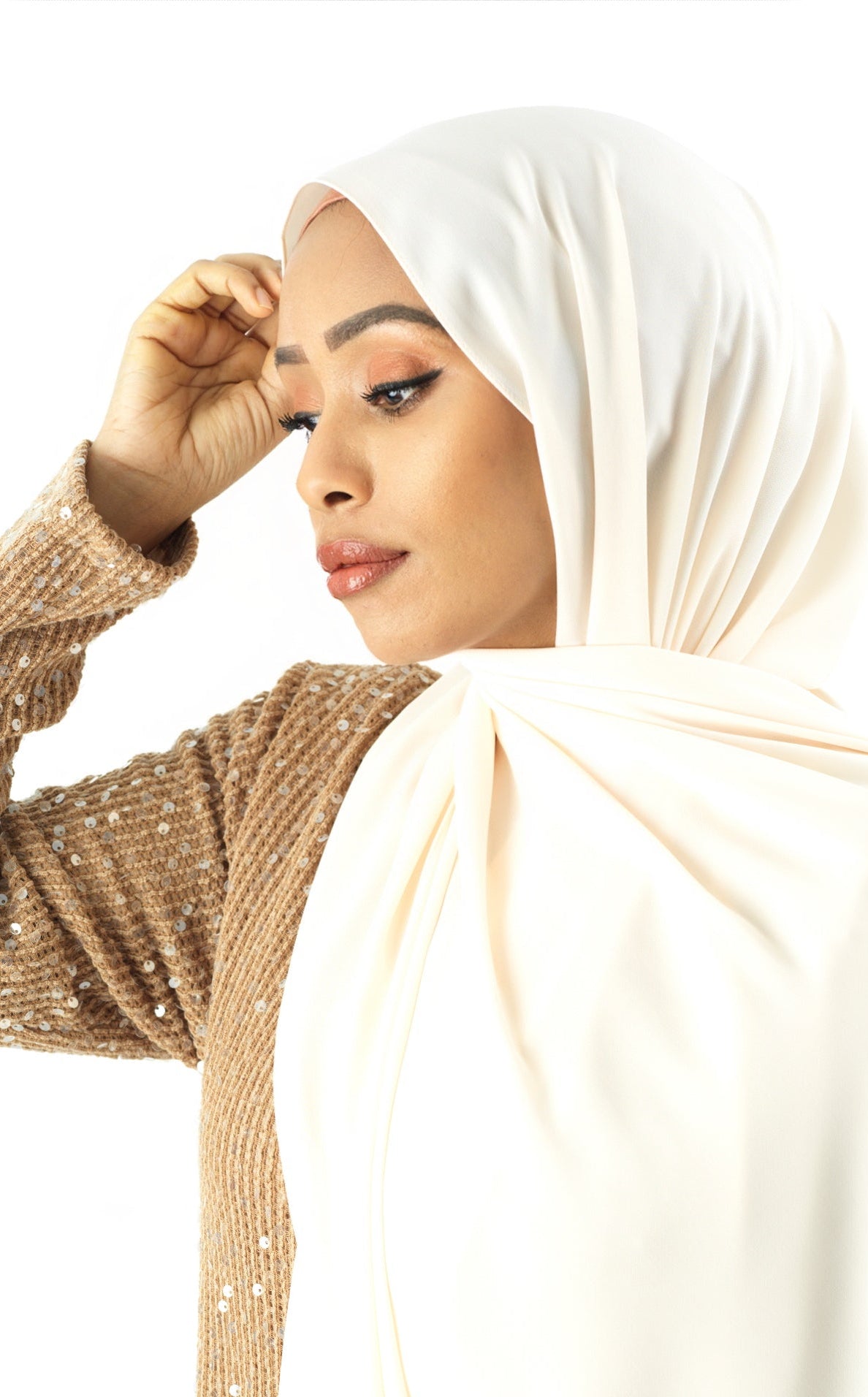 Vanilla Korean Chiffon hijab Kabayare
