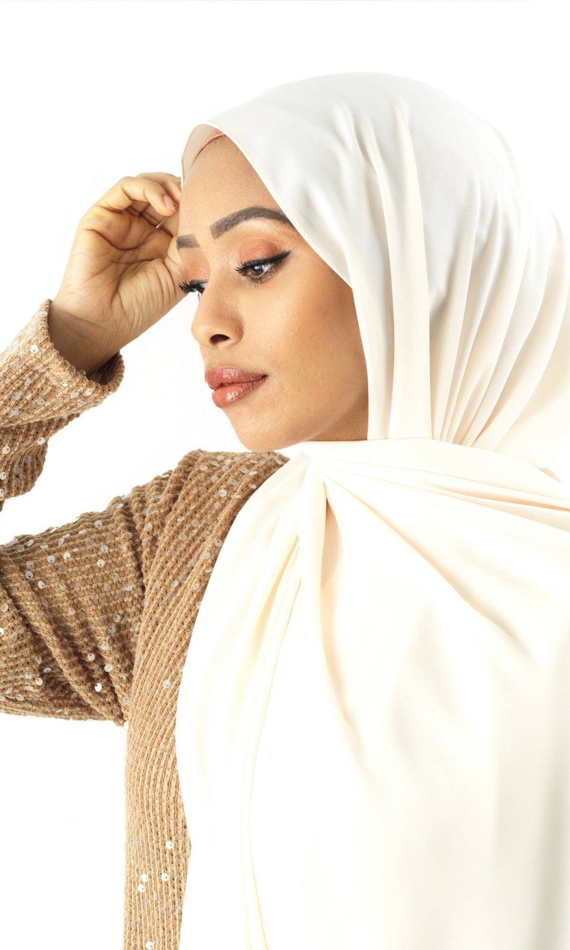 Vanilla Korean Chiffon hijab Kabayare