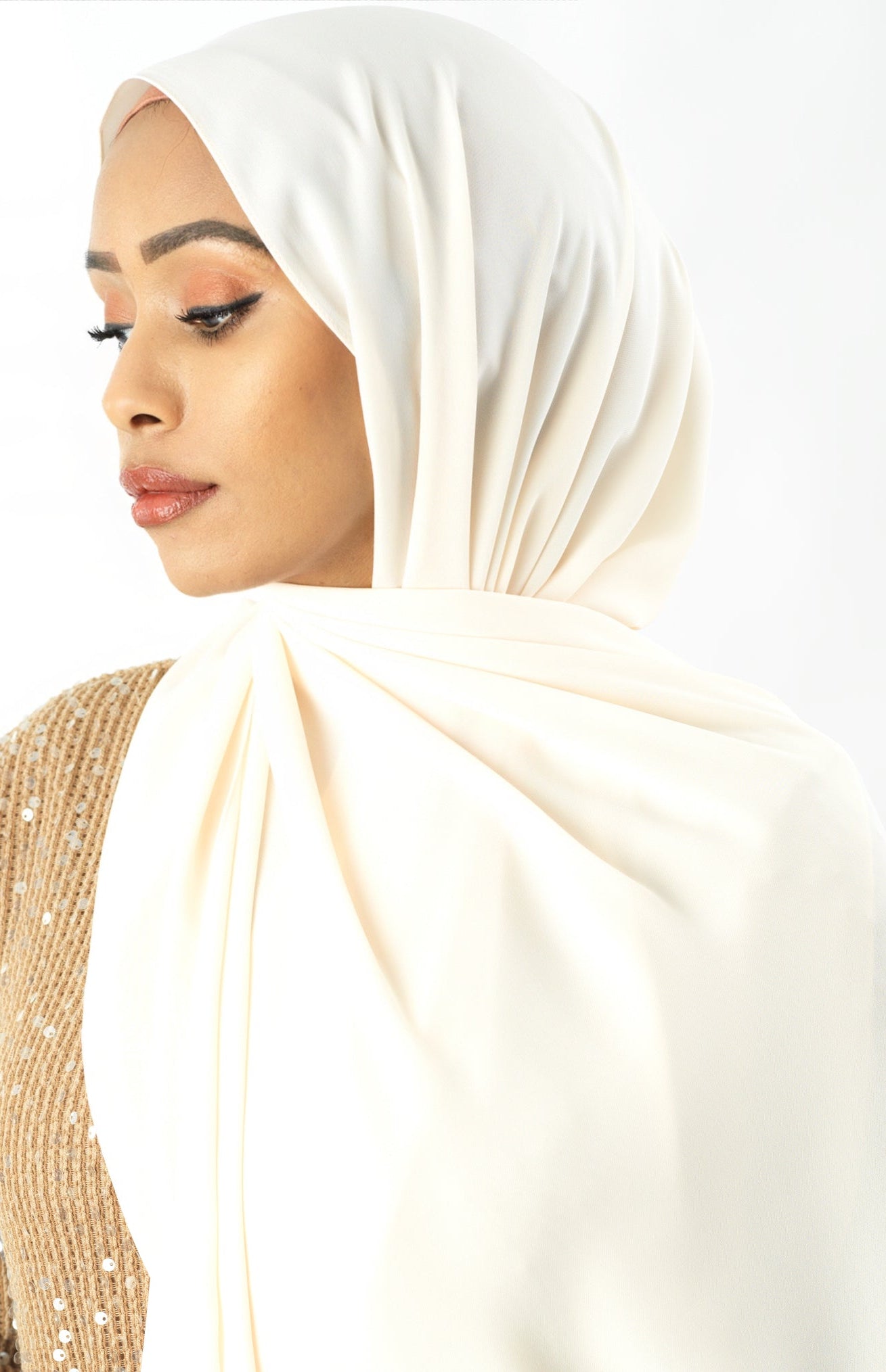 Vanilla Korean Chiffon hijab Kabayare