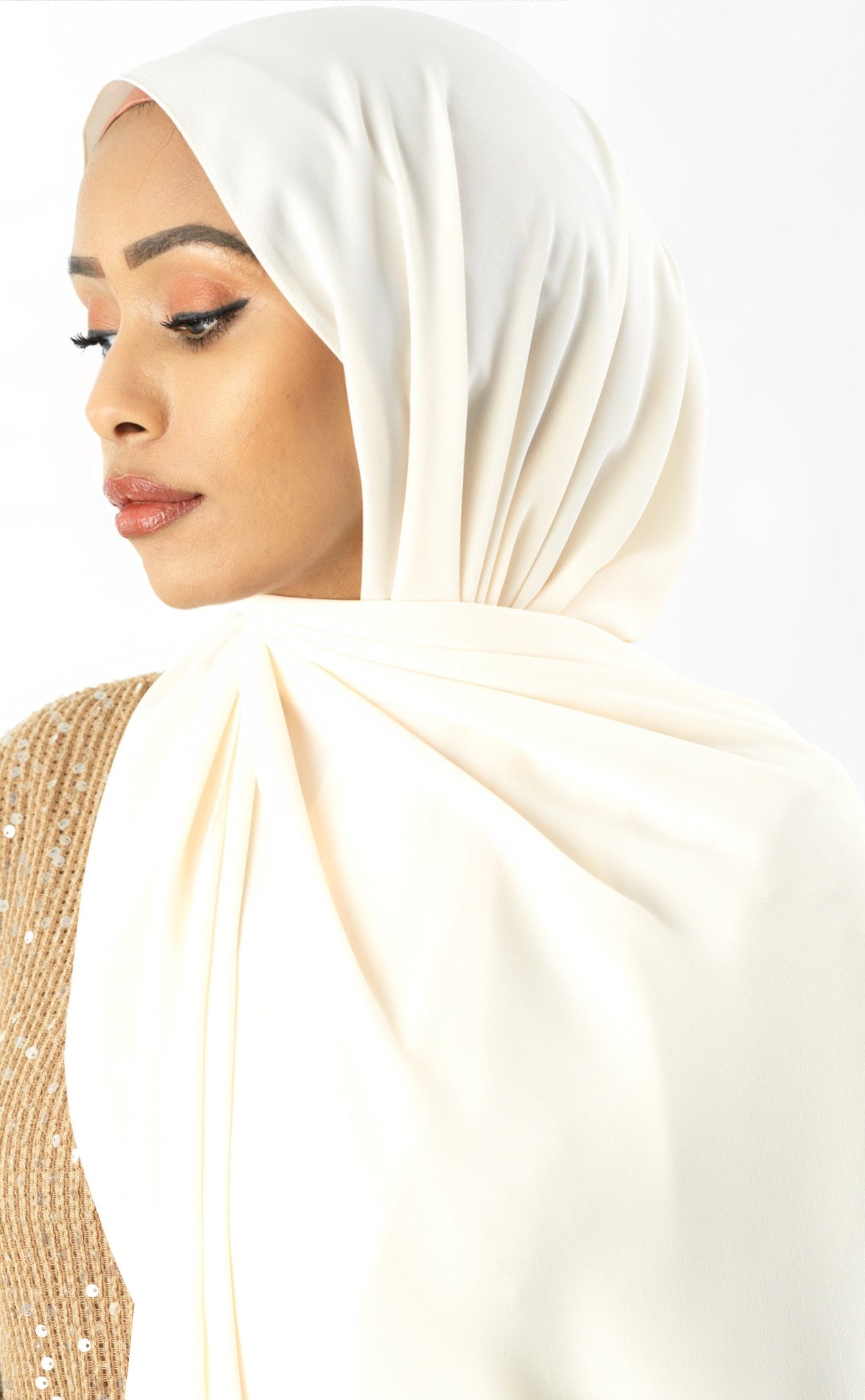Vanilla Korean Chiffon hijab Kabayare