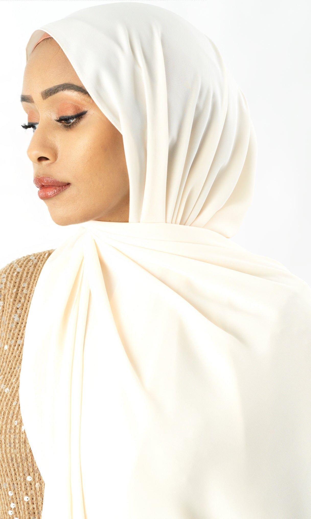 Vanilla Korean Chiffon hijab Kabayare