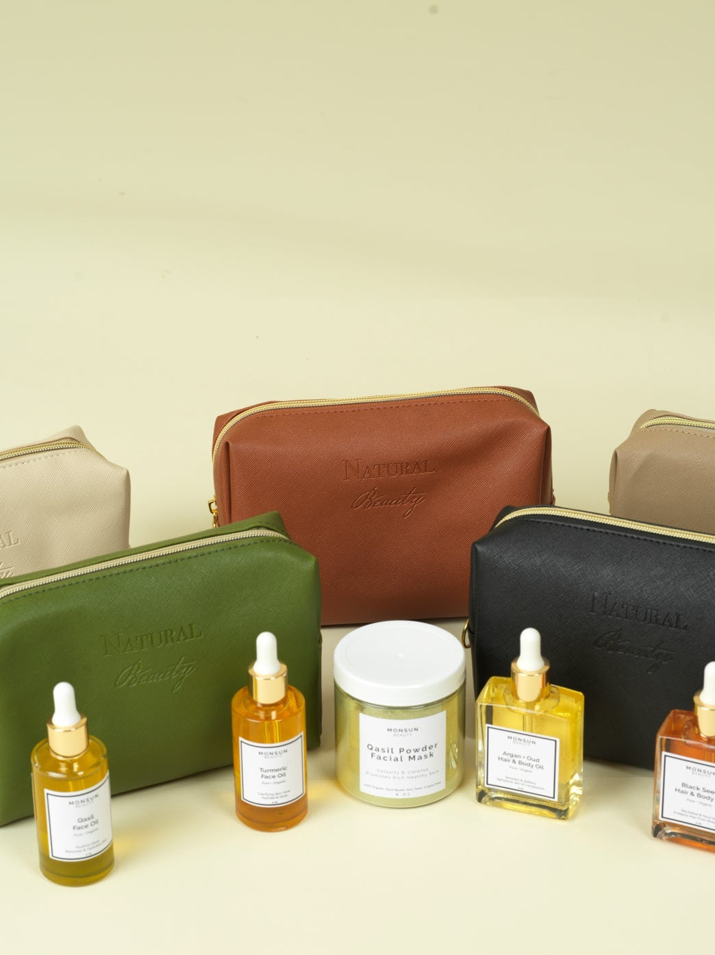 Vegan PU Leather Cosmetic mini travel Bag Monsun Beauty