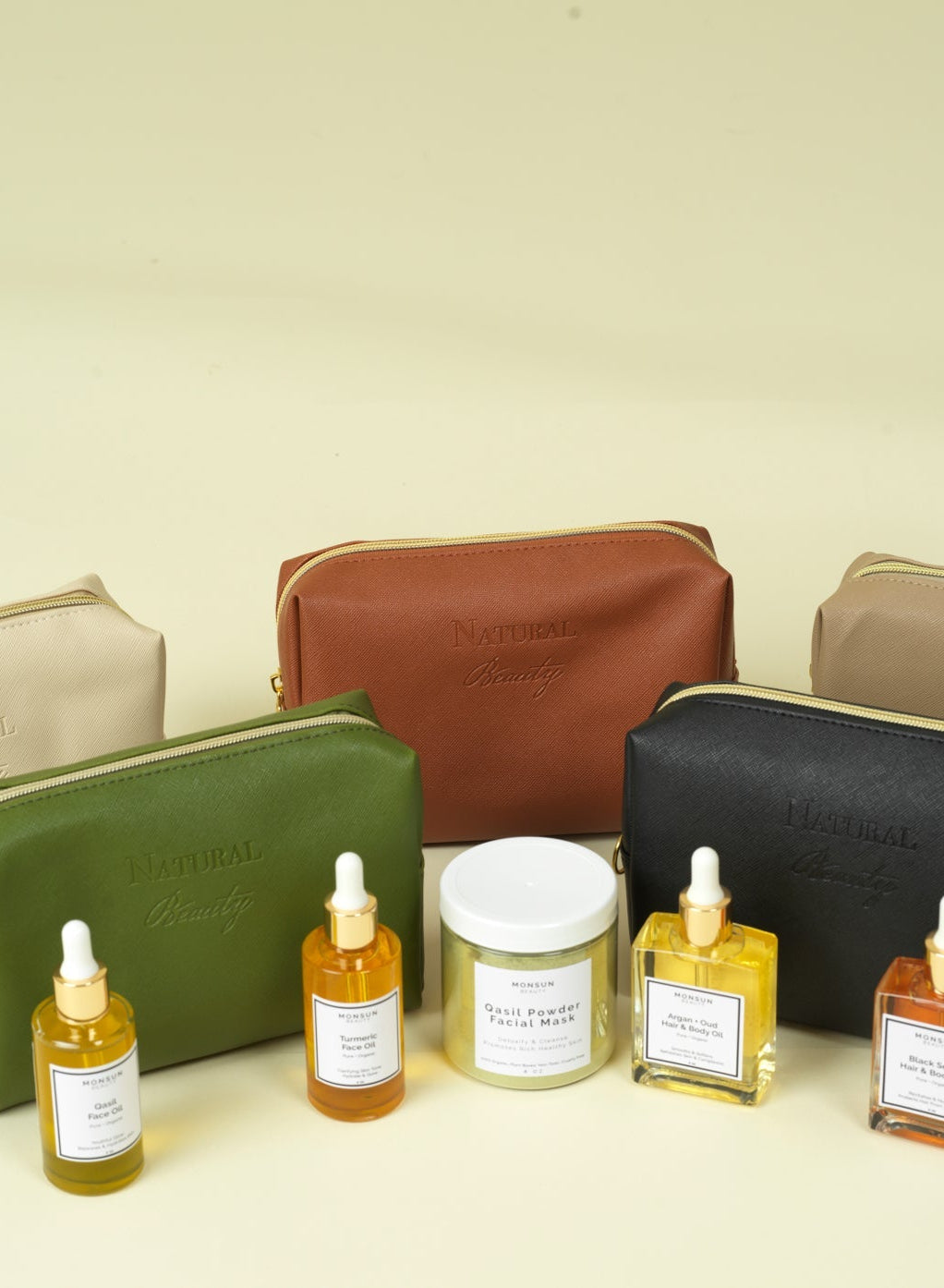 Vegan PU Leather Cosmetic mini travel Bag Monsun Beauty