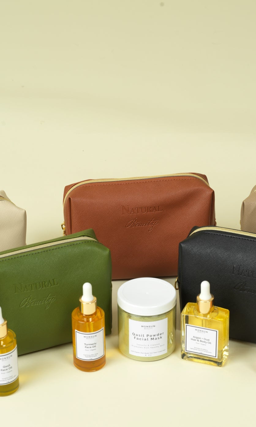 Vegan PU Leather Cosmetic mini travel Bag Monsun Beauty