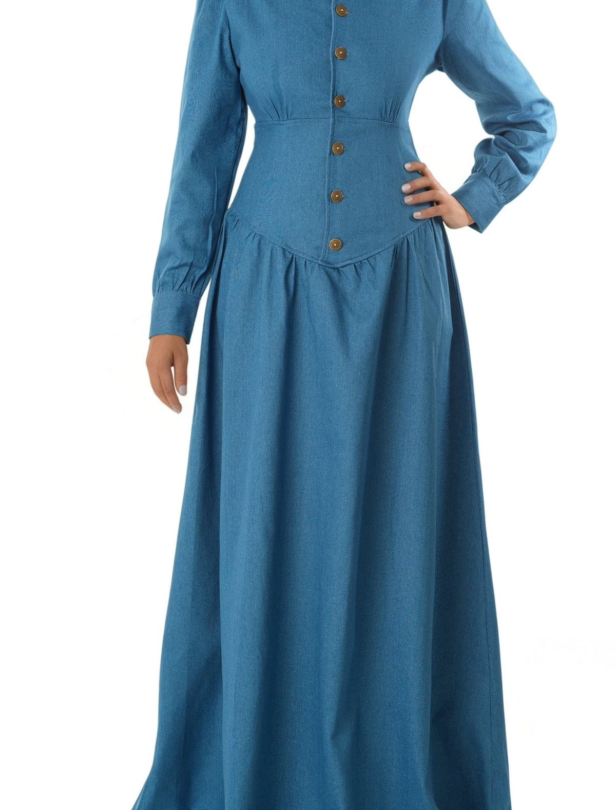 Vintage moments denim maxi dress Kabayare