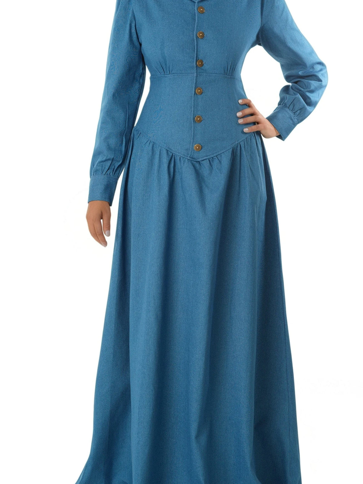Vintage moments denim maxi dress Kabayare