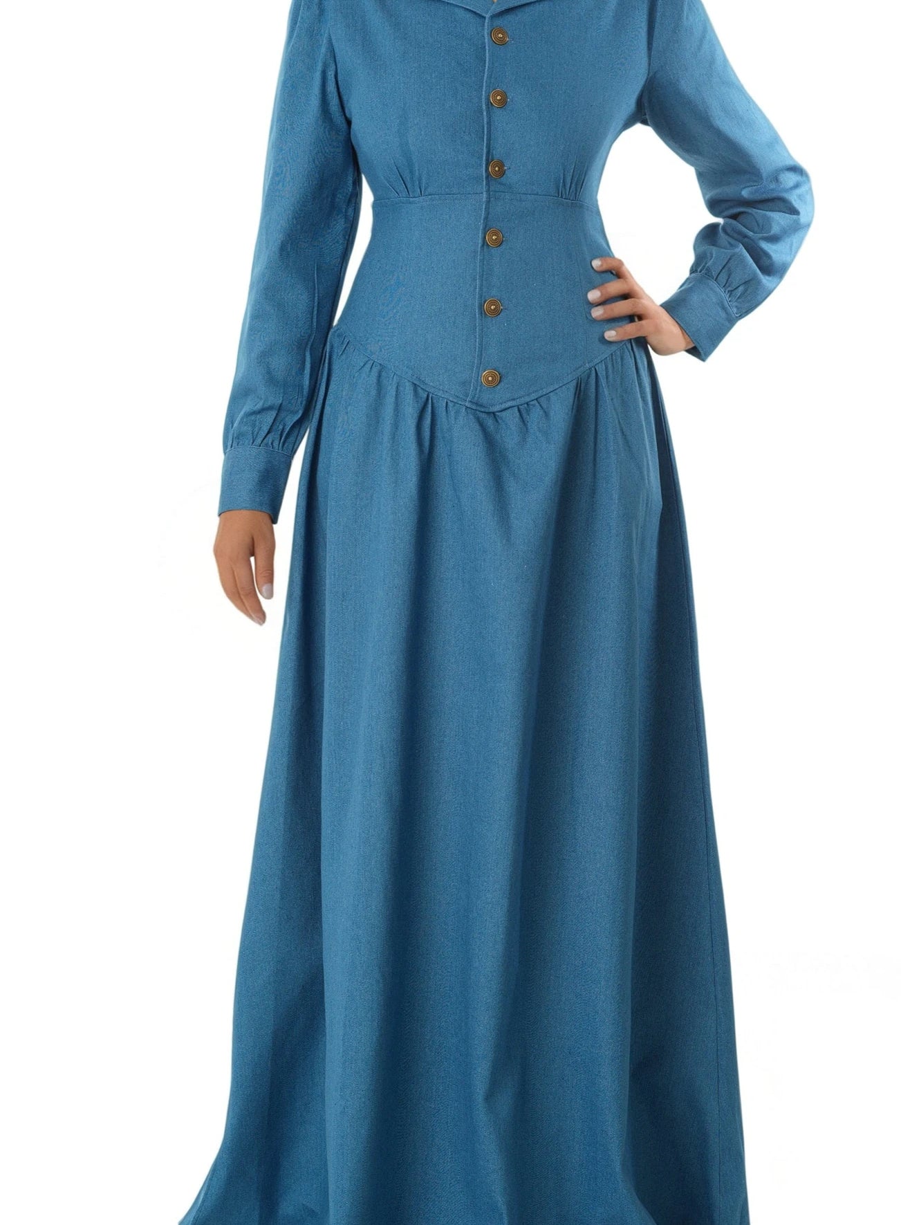 Vintage moments denim maxi dress Kabayare