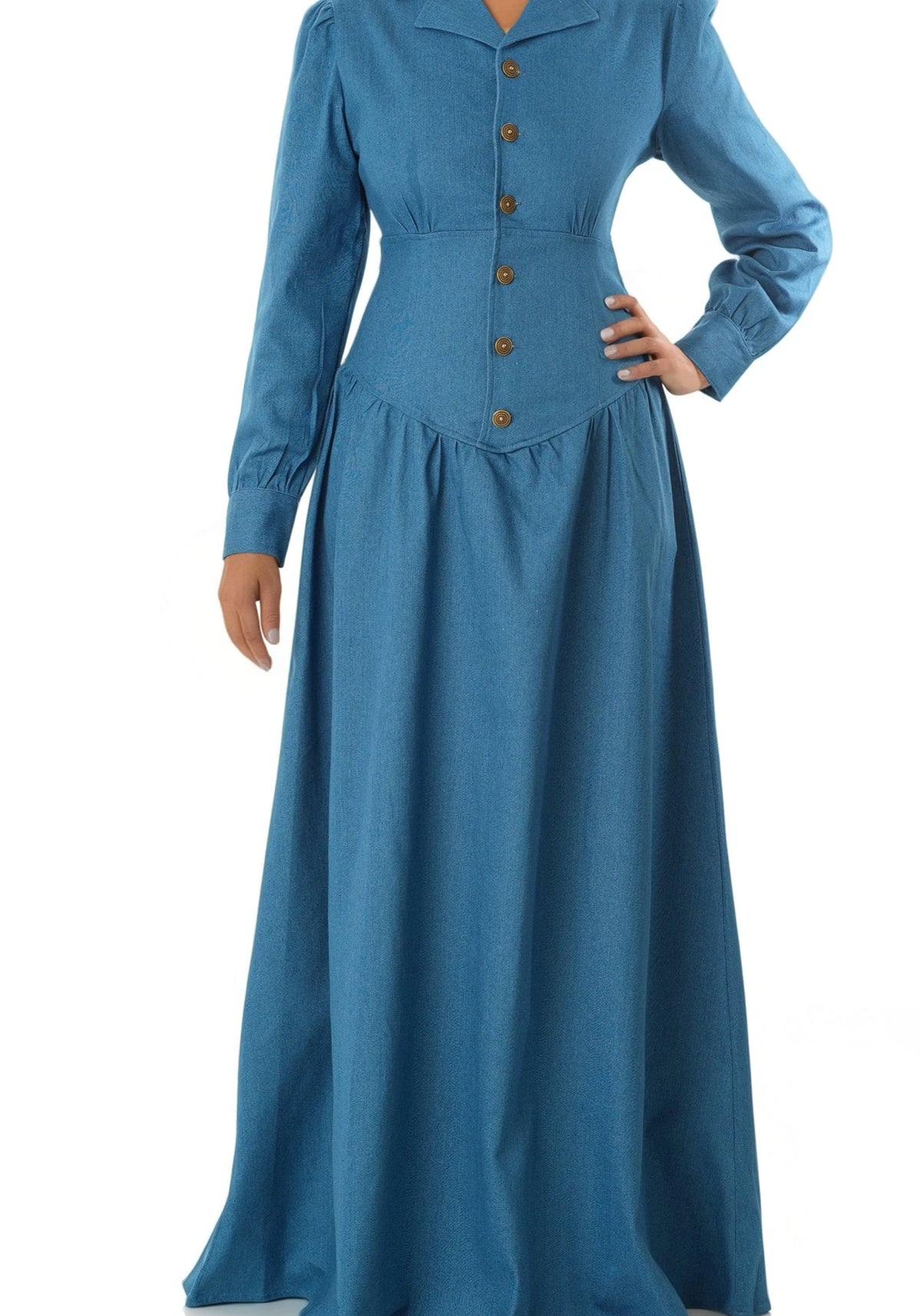 Vintage moments denim maxi dress Kabayare