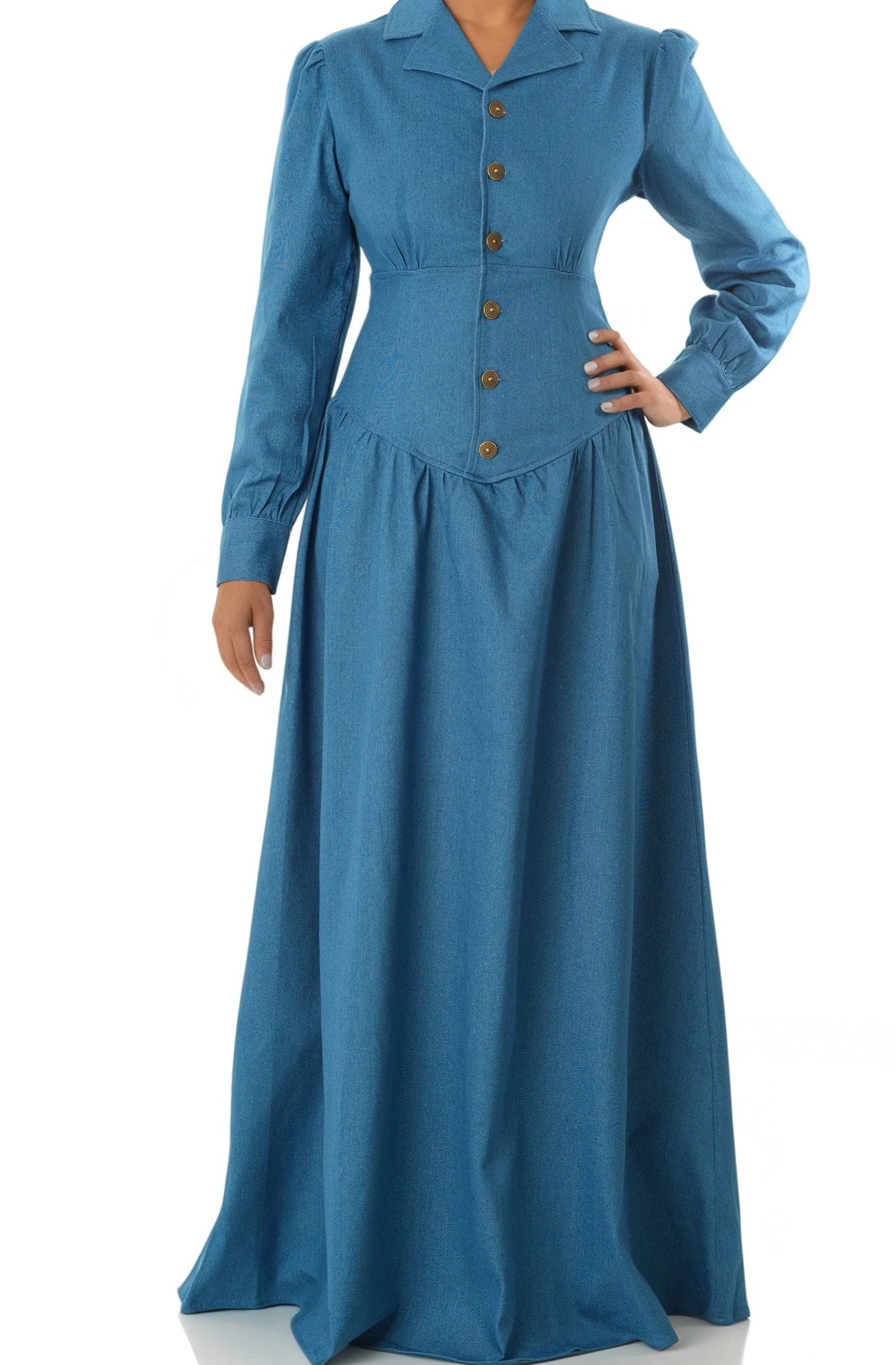 Vintage moments denim maxi dress Kabayare