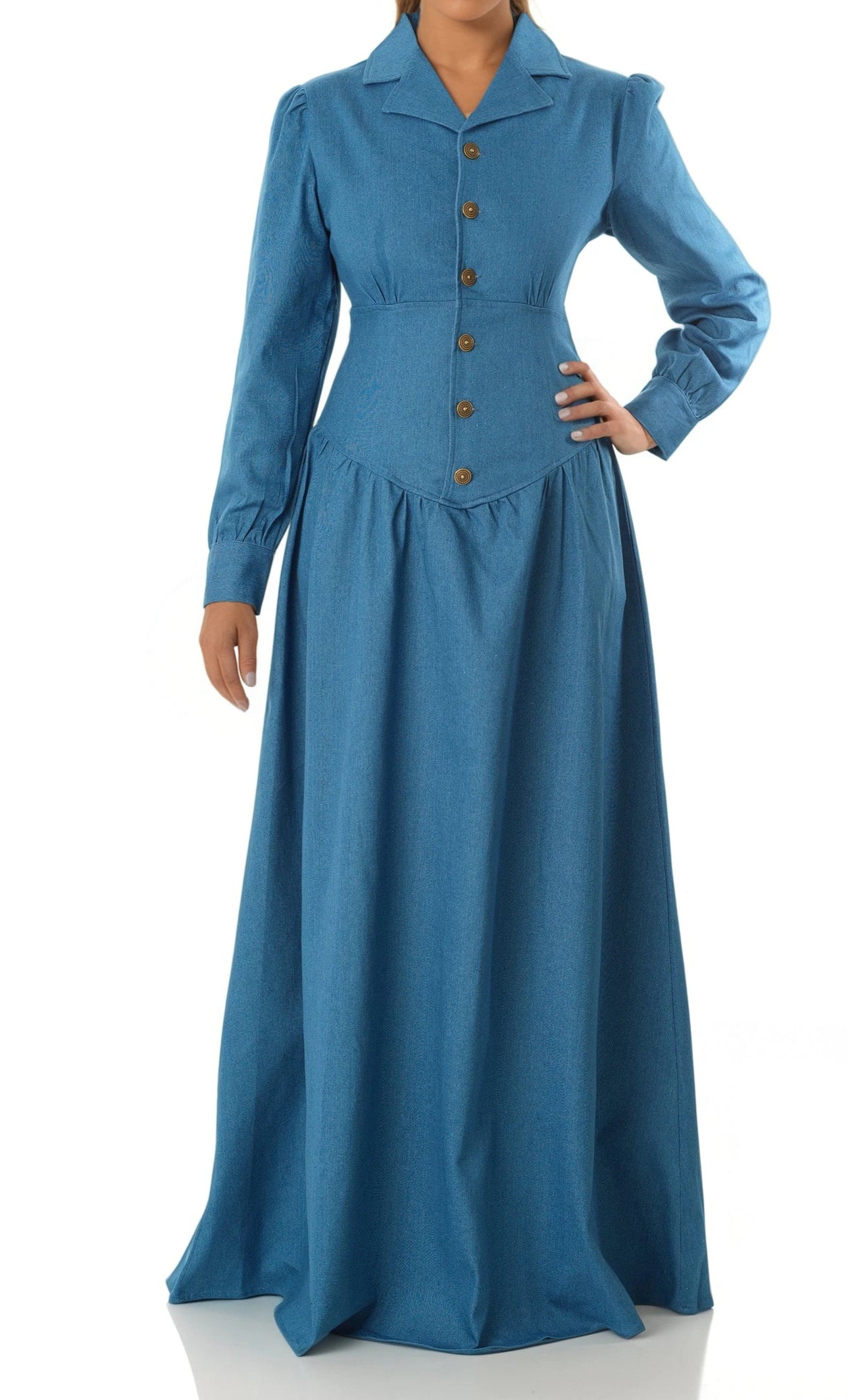 Vintage moments denim maxi dress Kabayare