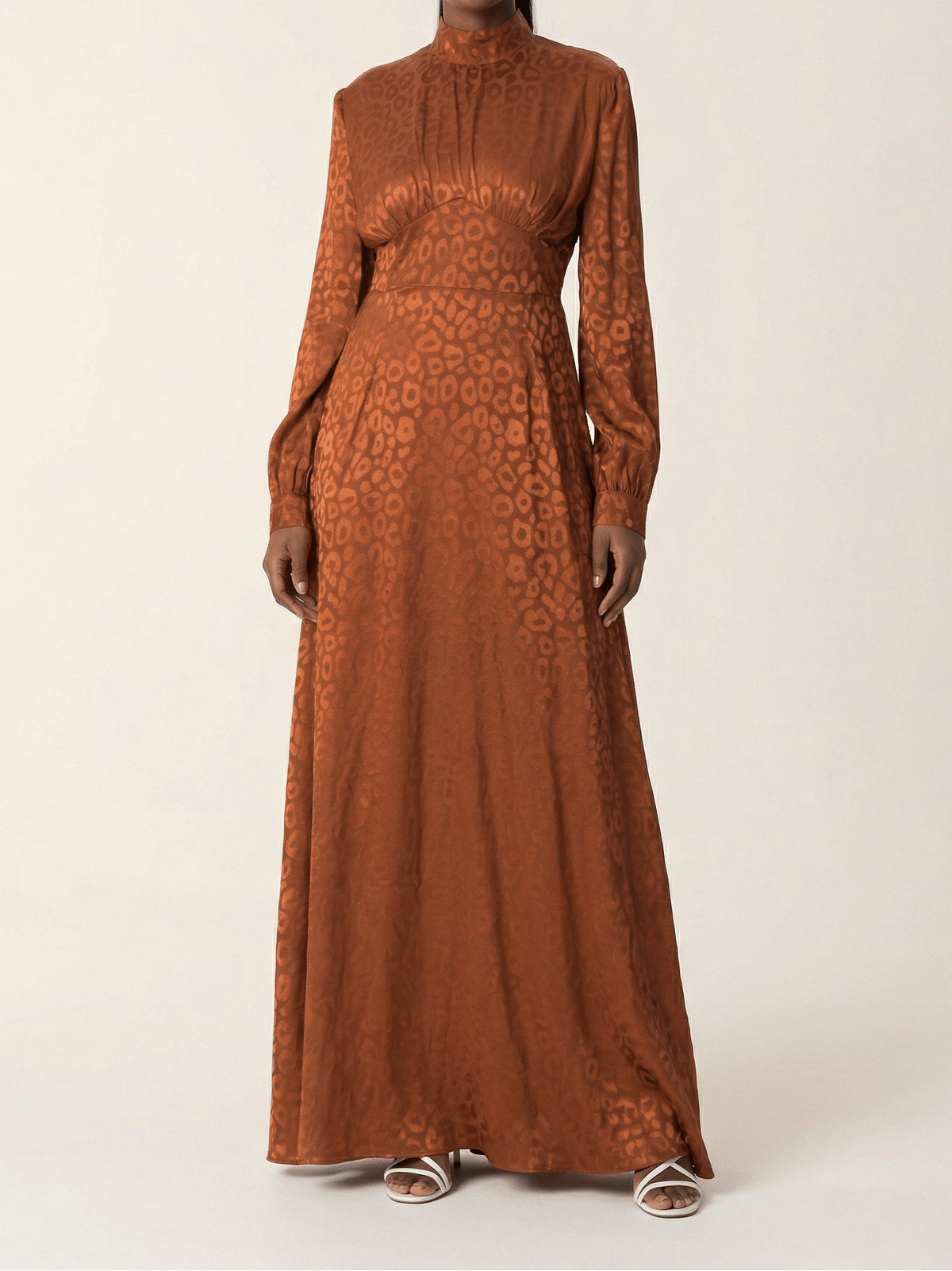 Walk on the wild side satin jacquard dress Kabayare