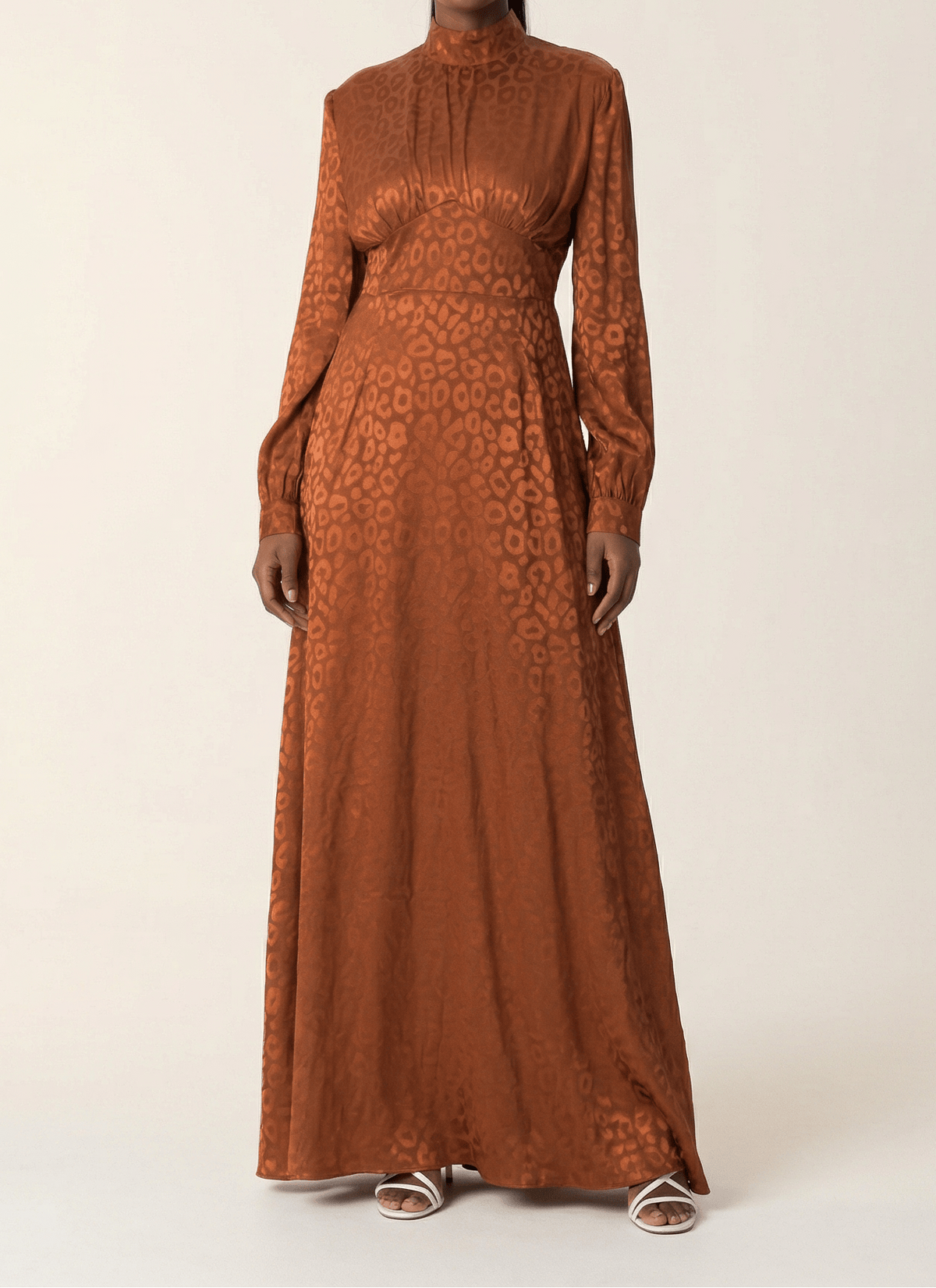 Walk on the wild side satin jacquard dress Kabayare
