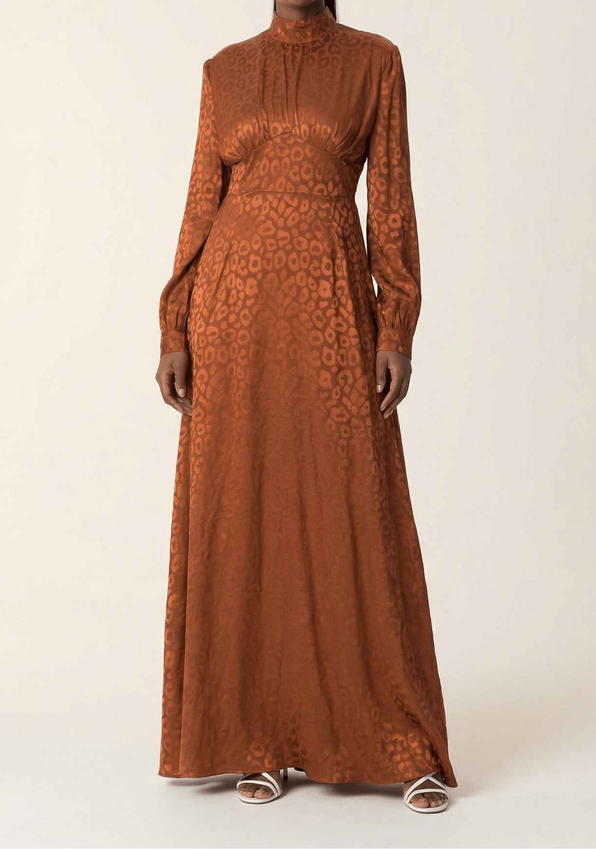 Walk on the wild side satin jacquard dress Kabayare