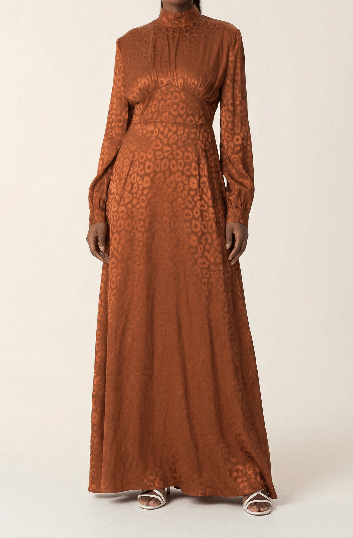 Walk on the wild side satin jacquard dress Kabayare
