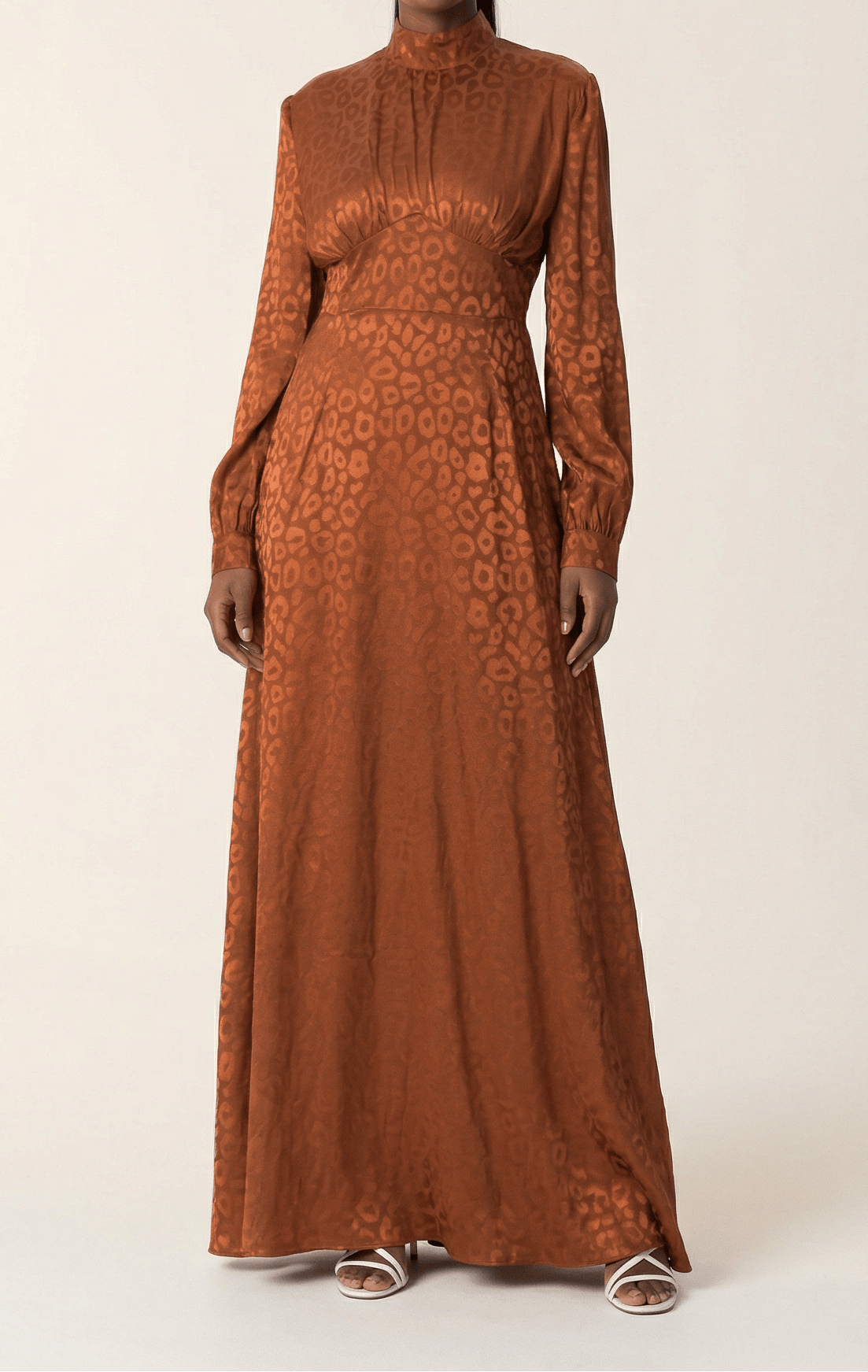 Walk on the wild side satin jacquard dress Kabayare
