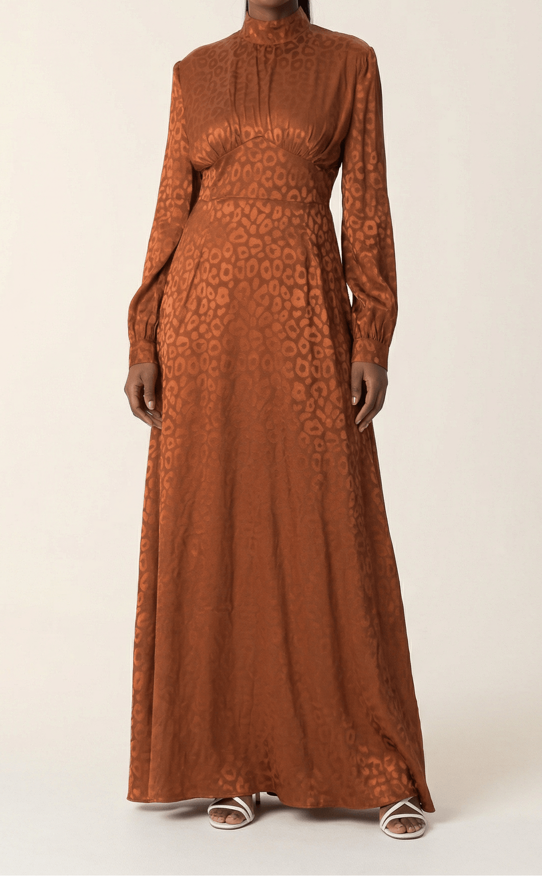 Walk on the wild side satin jacquard dress Kabayare