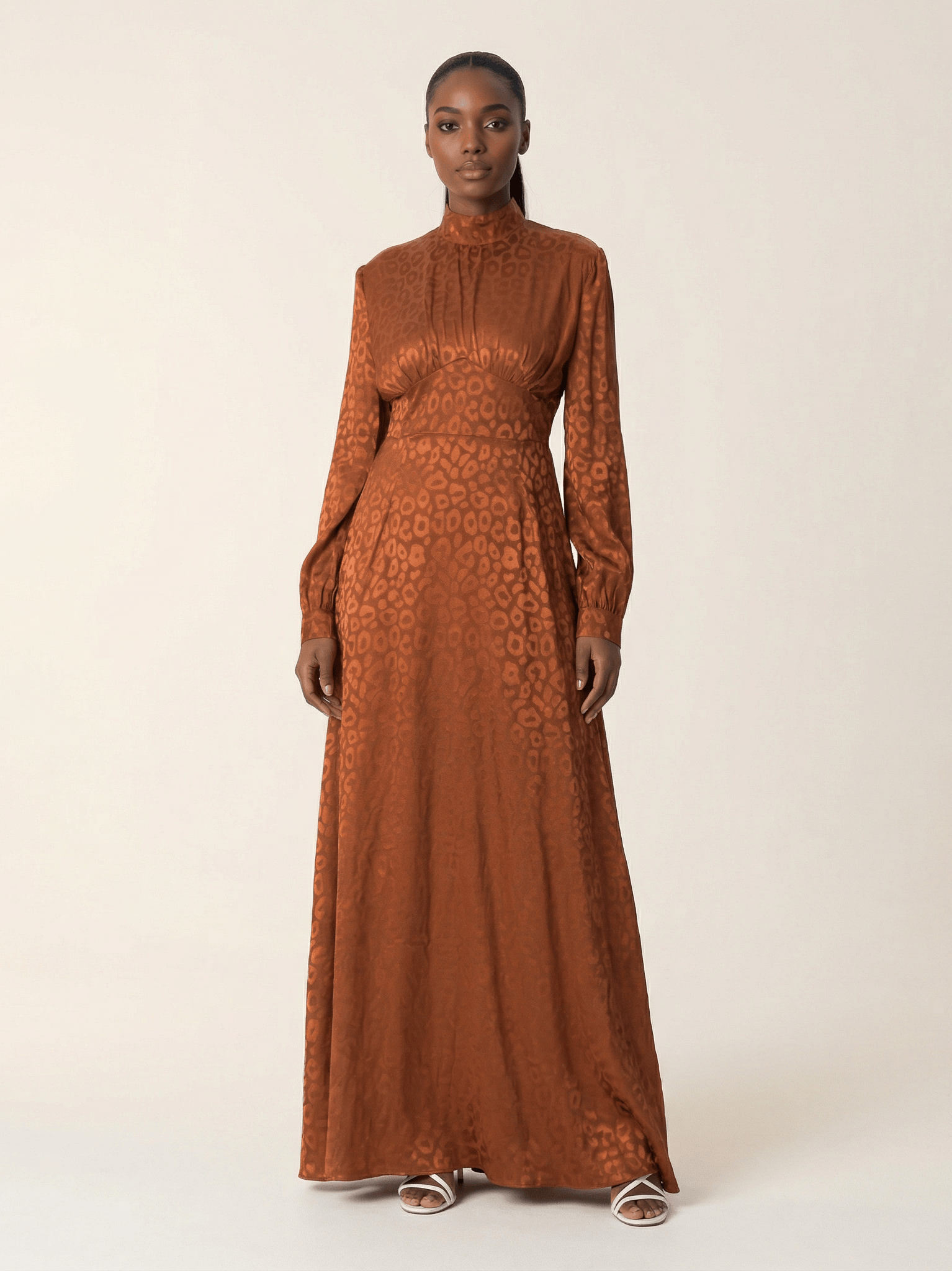 Walk on the wild side satin jacquard dress Kabayare