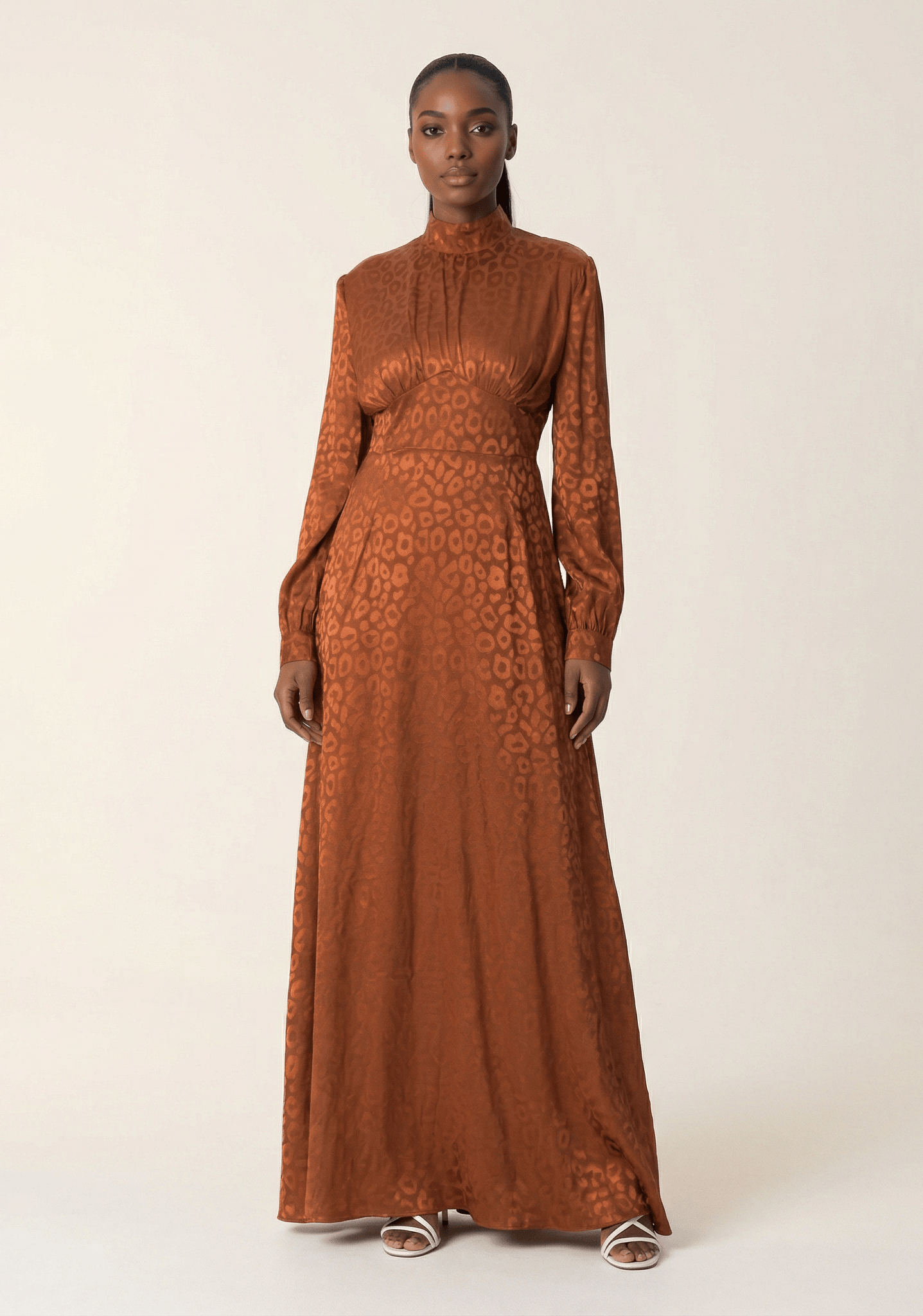 Walk on the wild side satin jacquard dress Kabayare
