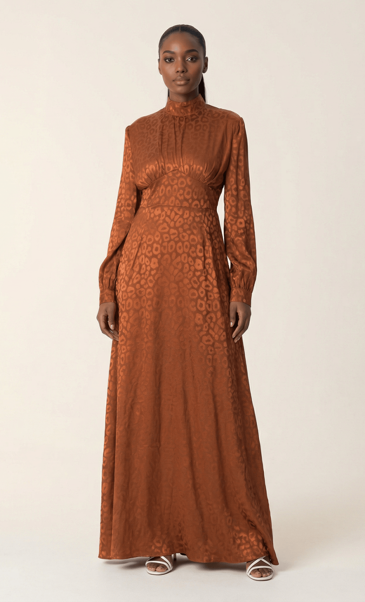 Walk on the wild side satin jacquard dress Kabayare